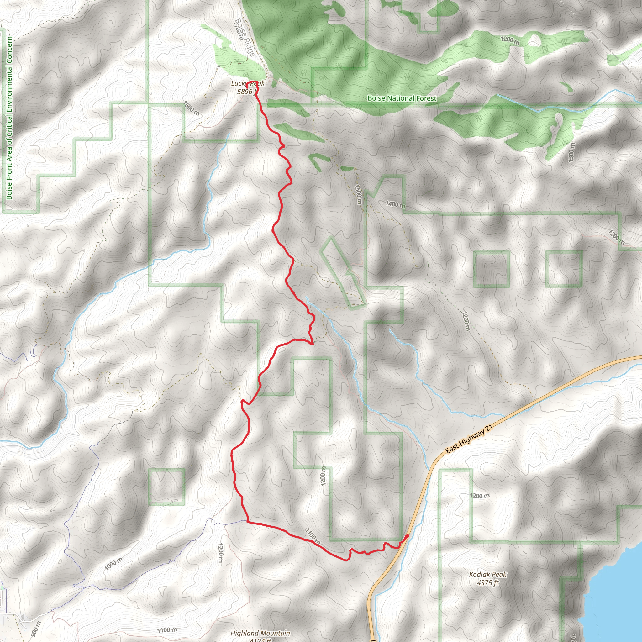 Lucky Peak mobile static map