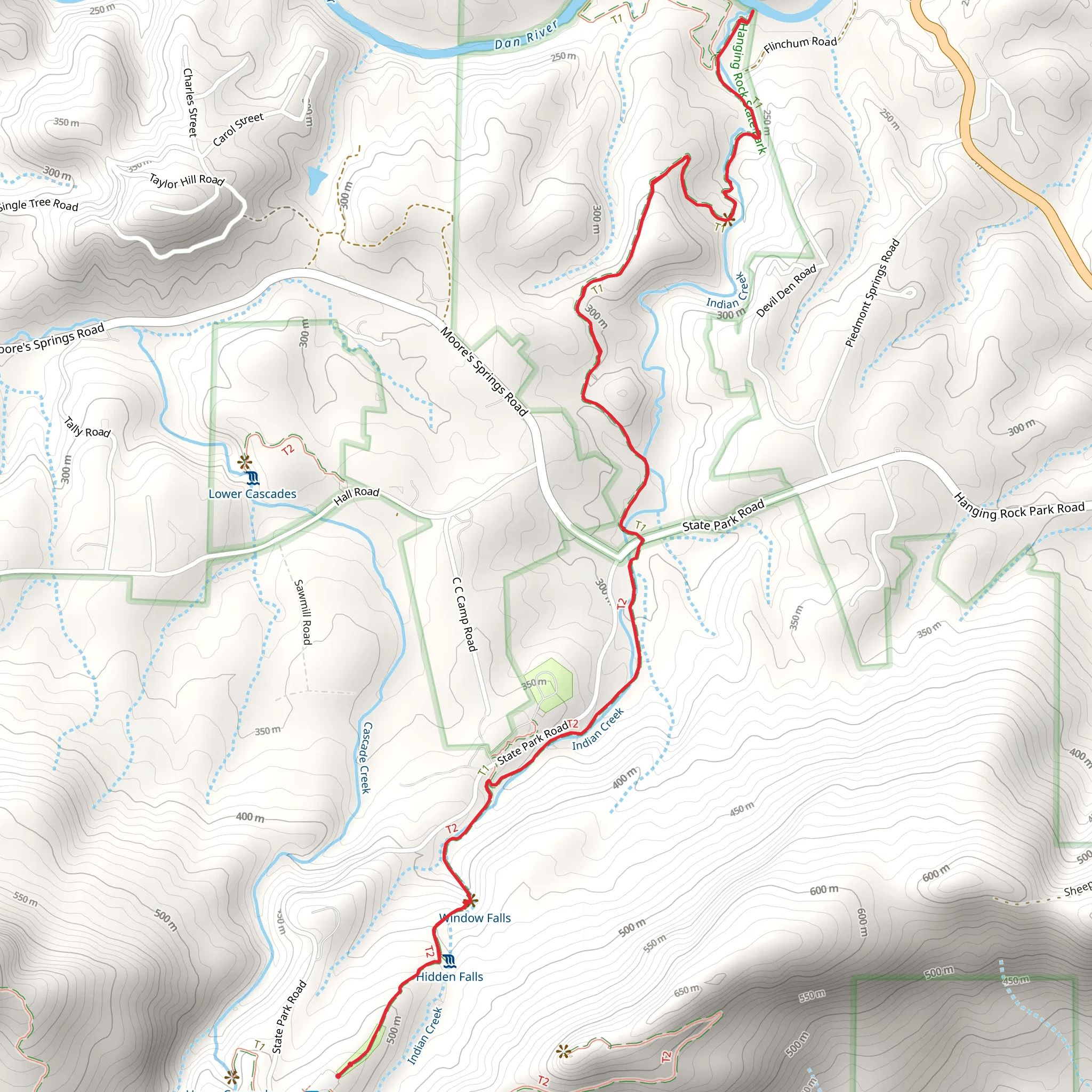 Dan River via Indian Creek Trail mobile static map