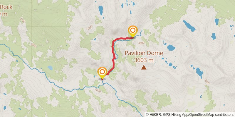 Piute Canyon Trail via Florence Lake Trail stage 3 Map