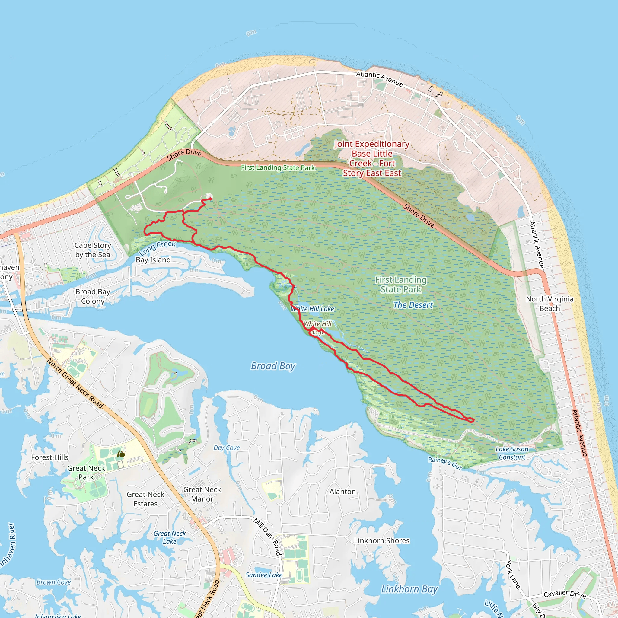 White Hill, White Hill Lake via Long Creek Trail mobile static map