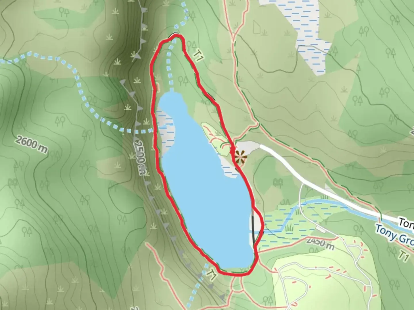 An image depicting the trail Tony Grove Lake Nature Loop and its surrounding area.