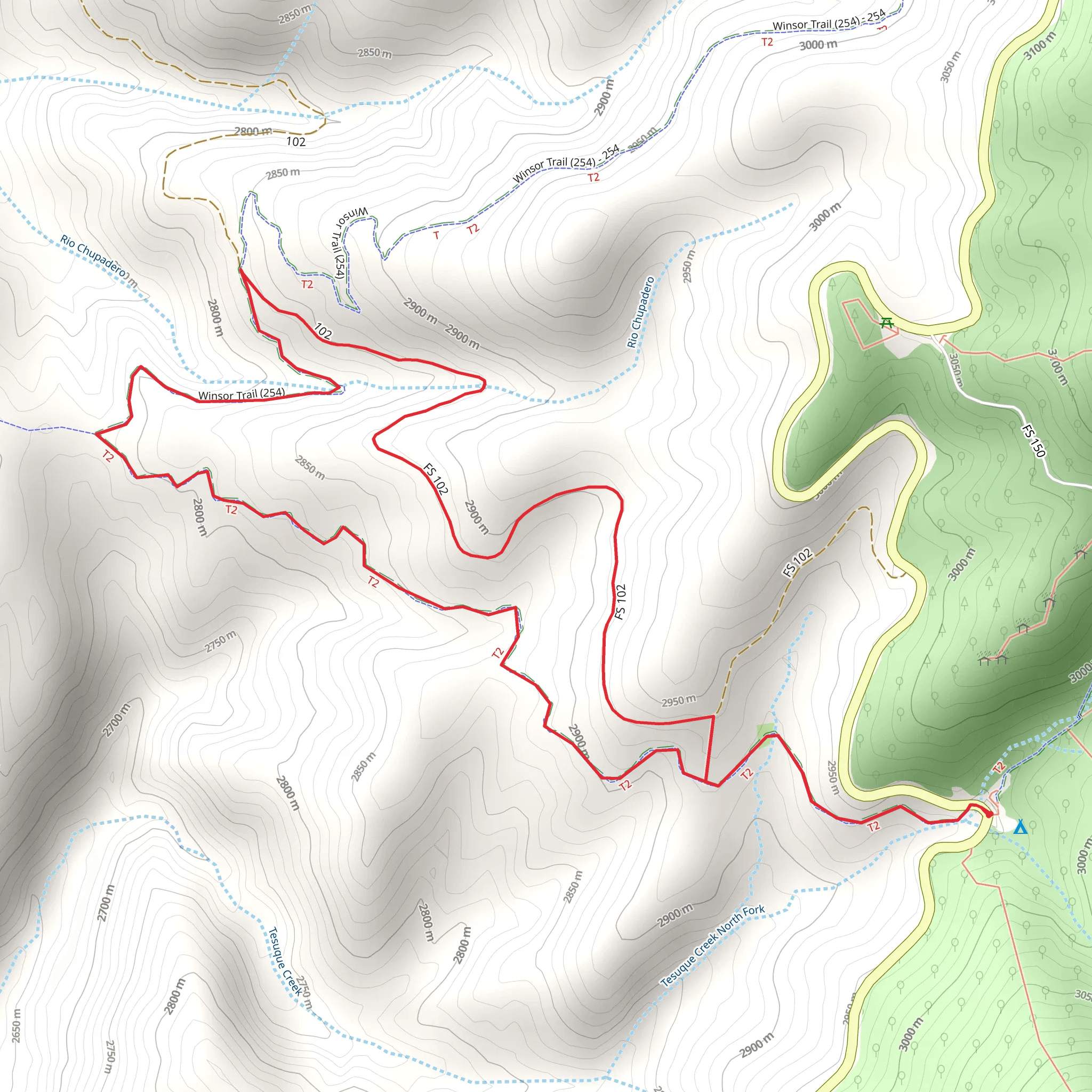 Winsor Loop Trail mobile static map