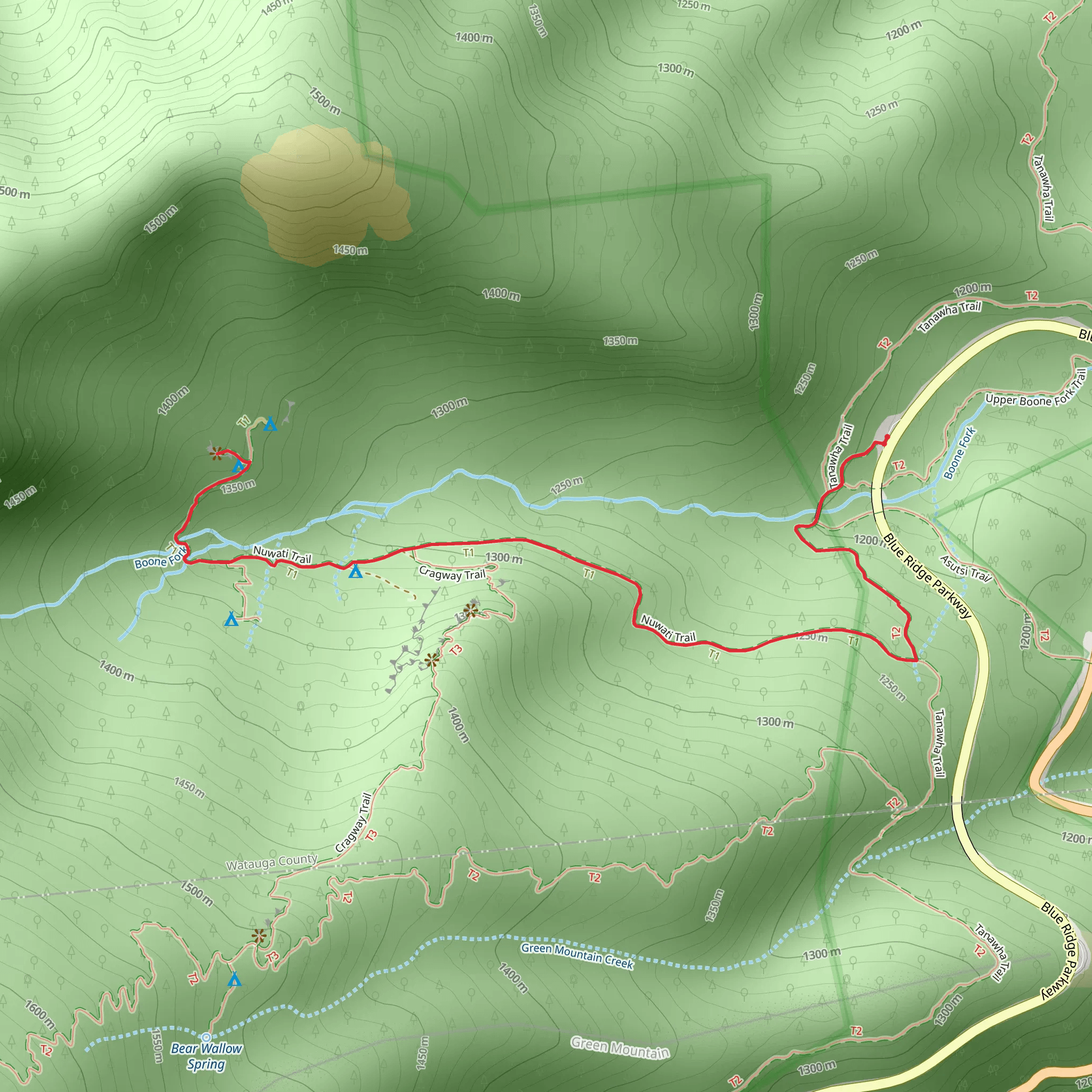 Storyteller Rock via Nuwati Trail mobile static map