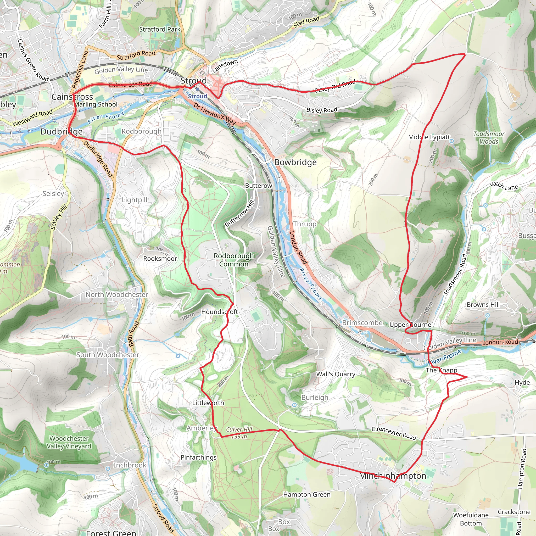 Stroud, The Knapp and Rodborough Loop mobile static map