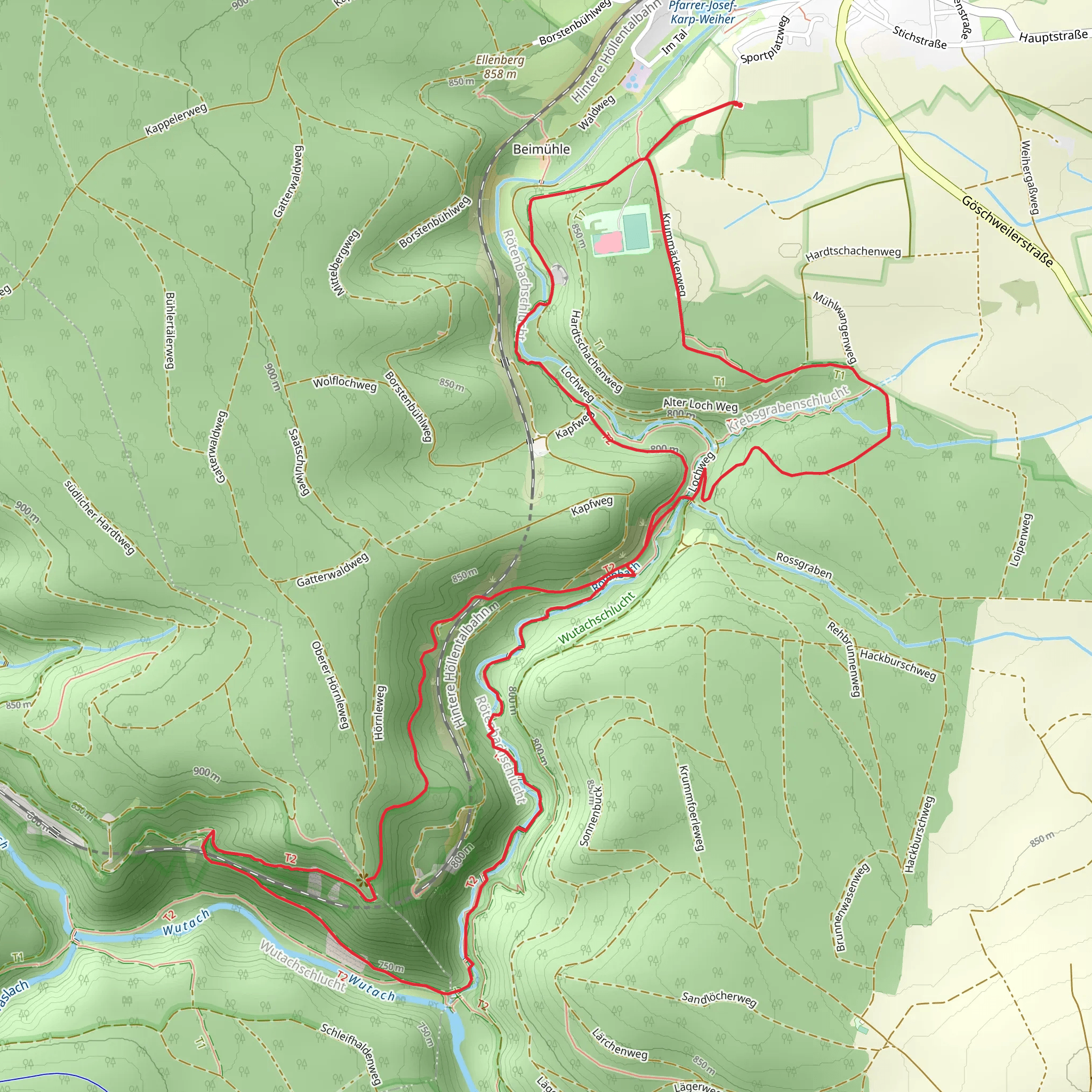 Rettungssektor A and Genießerpfad Loop mobile static map