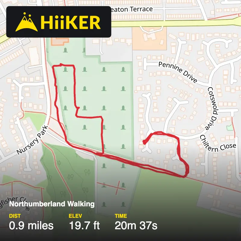 A map preview of the recording Dog walk .