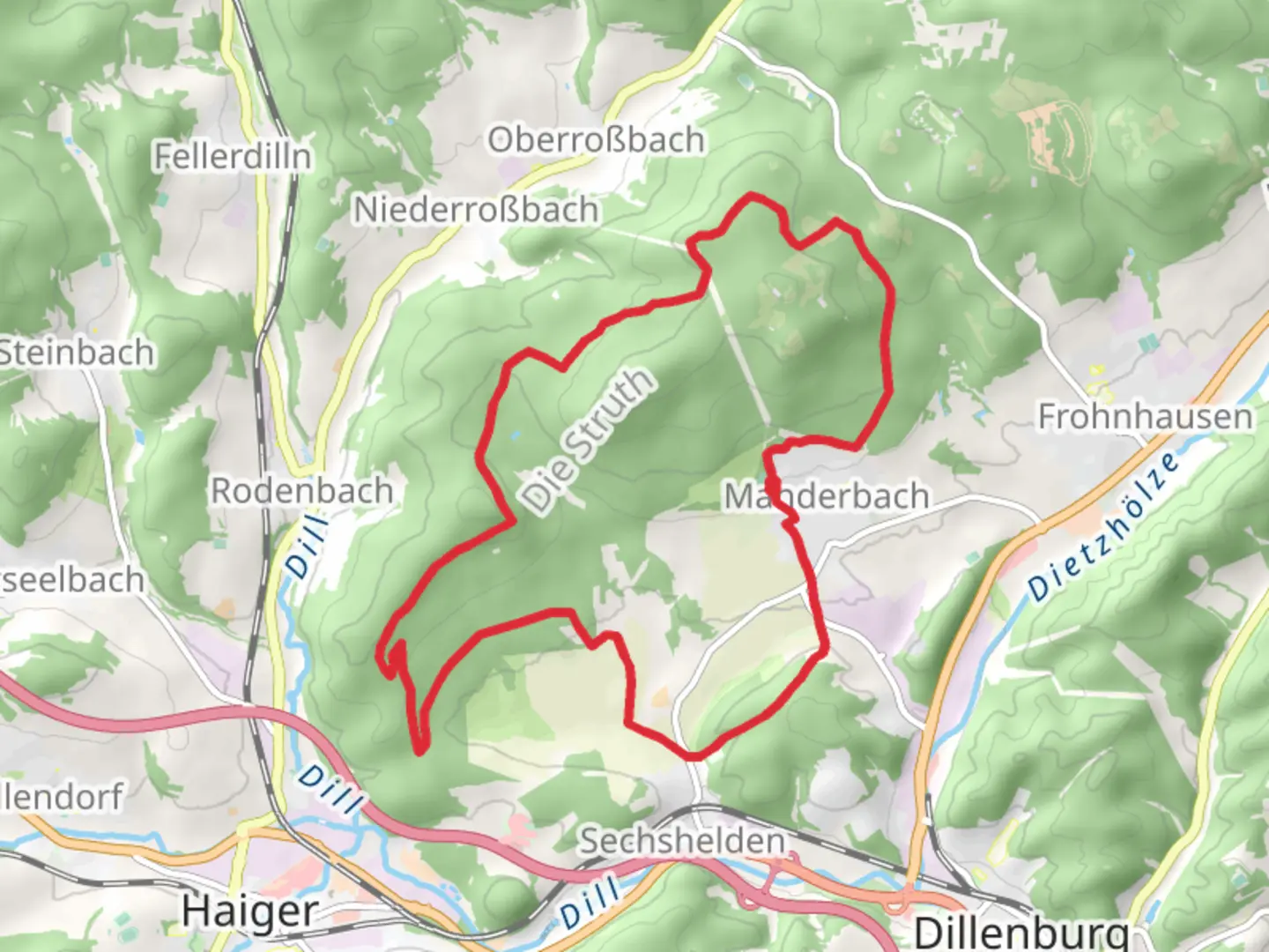 An image depicting the trail Manderbach Loop via Himmberg and its surrounding area.