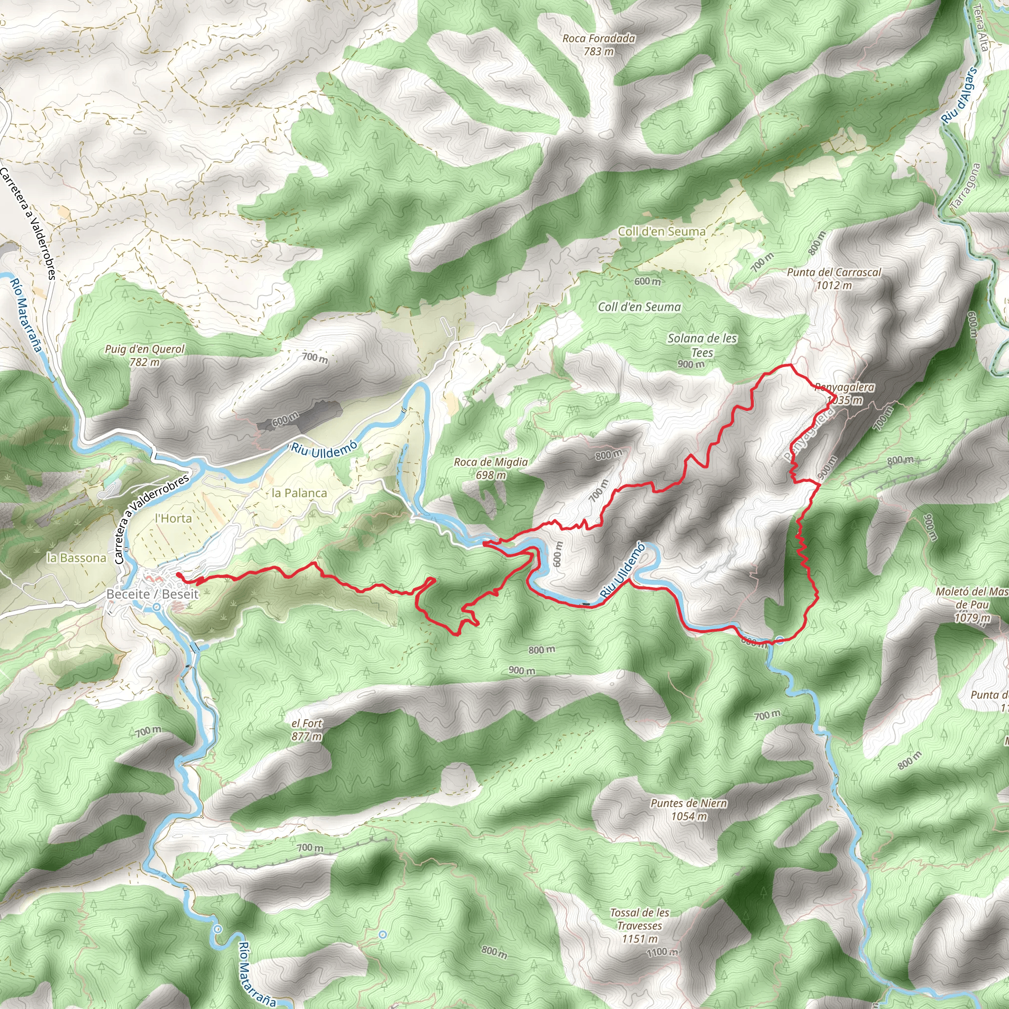 Ascent to Peña Galera PR TE 151 mobile static map