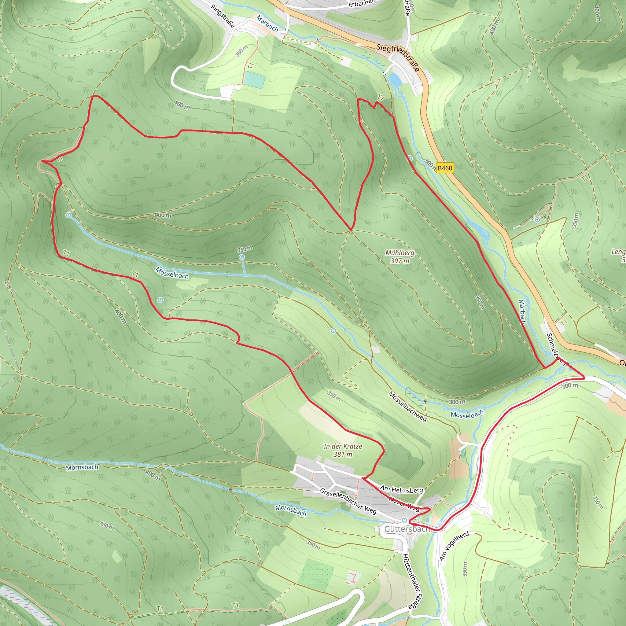 Koehlerhuettenweg and Dachsberg Weg Loop mobile static map