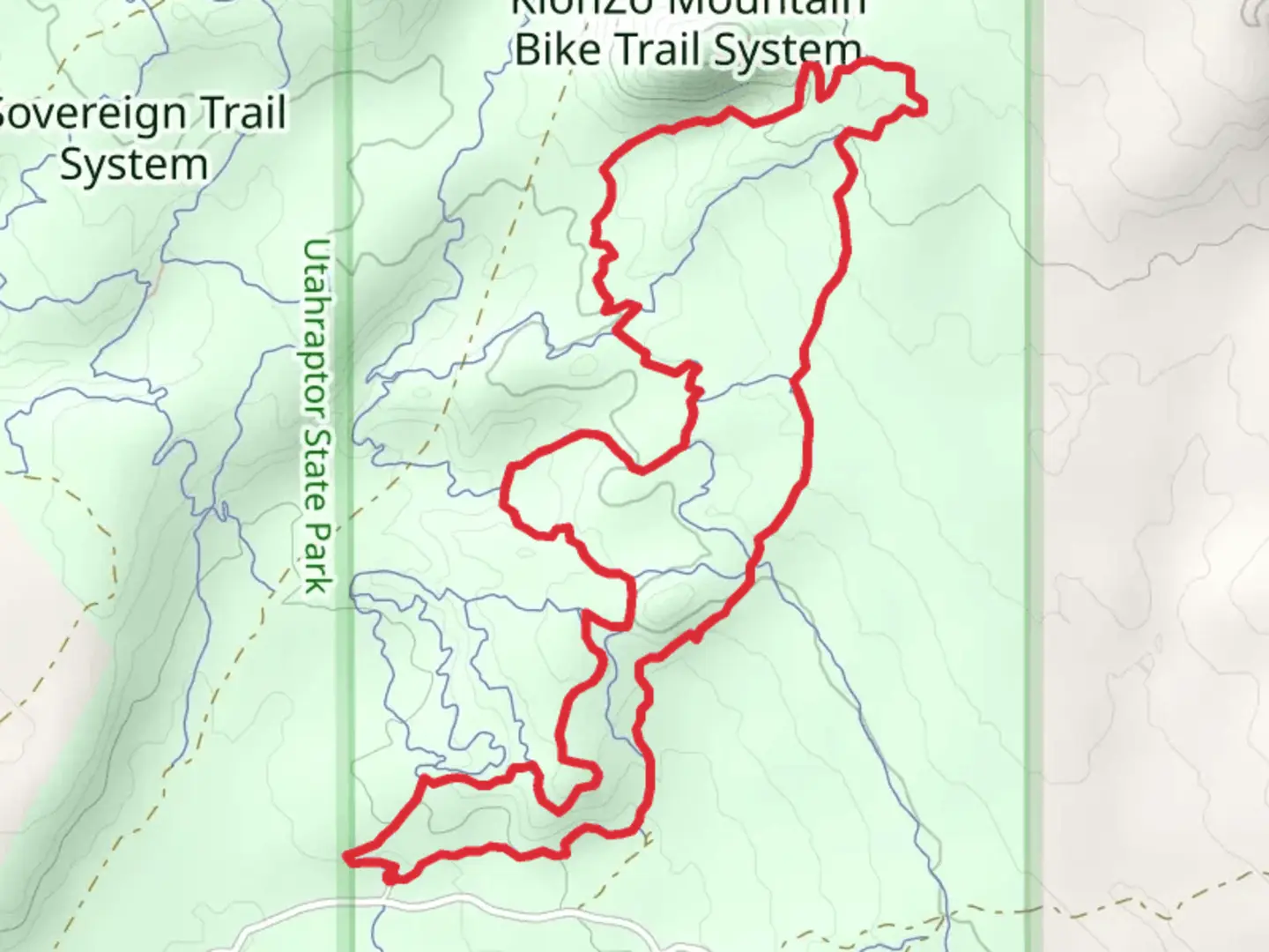 An image depicting the trail Borderline, Wahoo and Secret Passage Loop and its surrounding area.