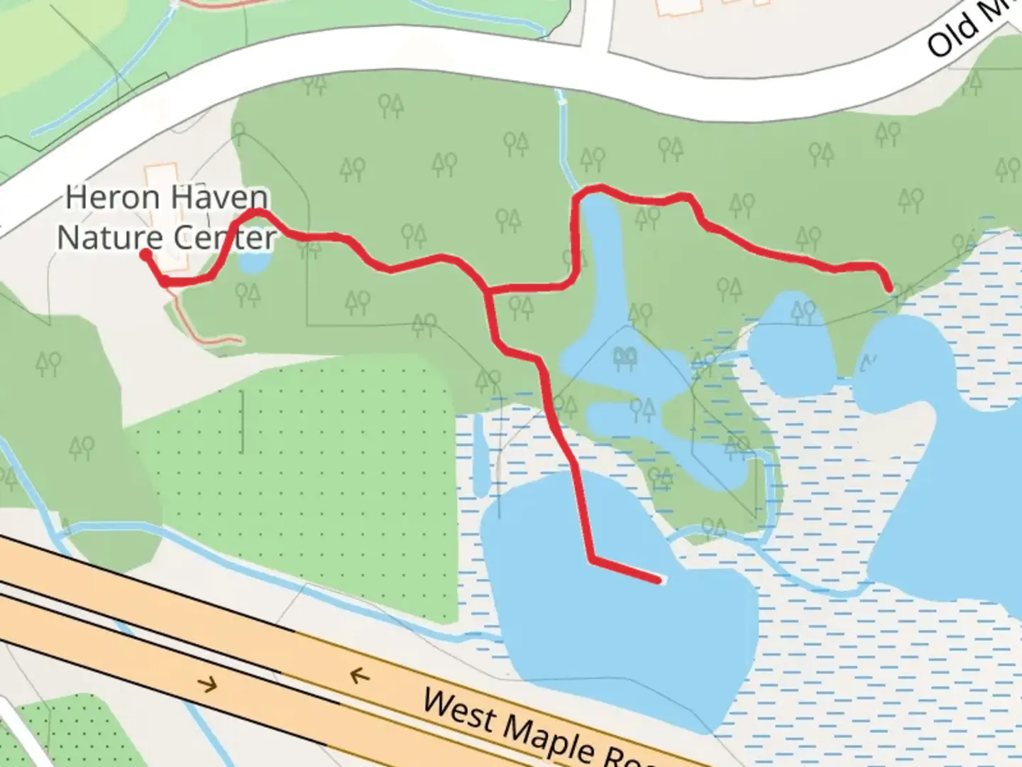 An image depicting the trail Old Maple Road Walk and its surrounding area.