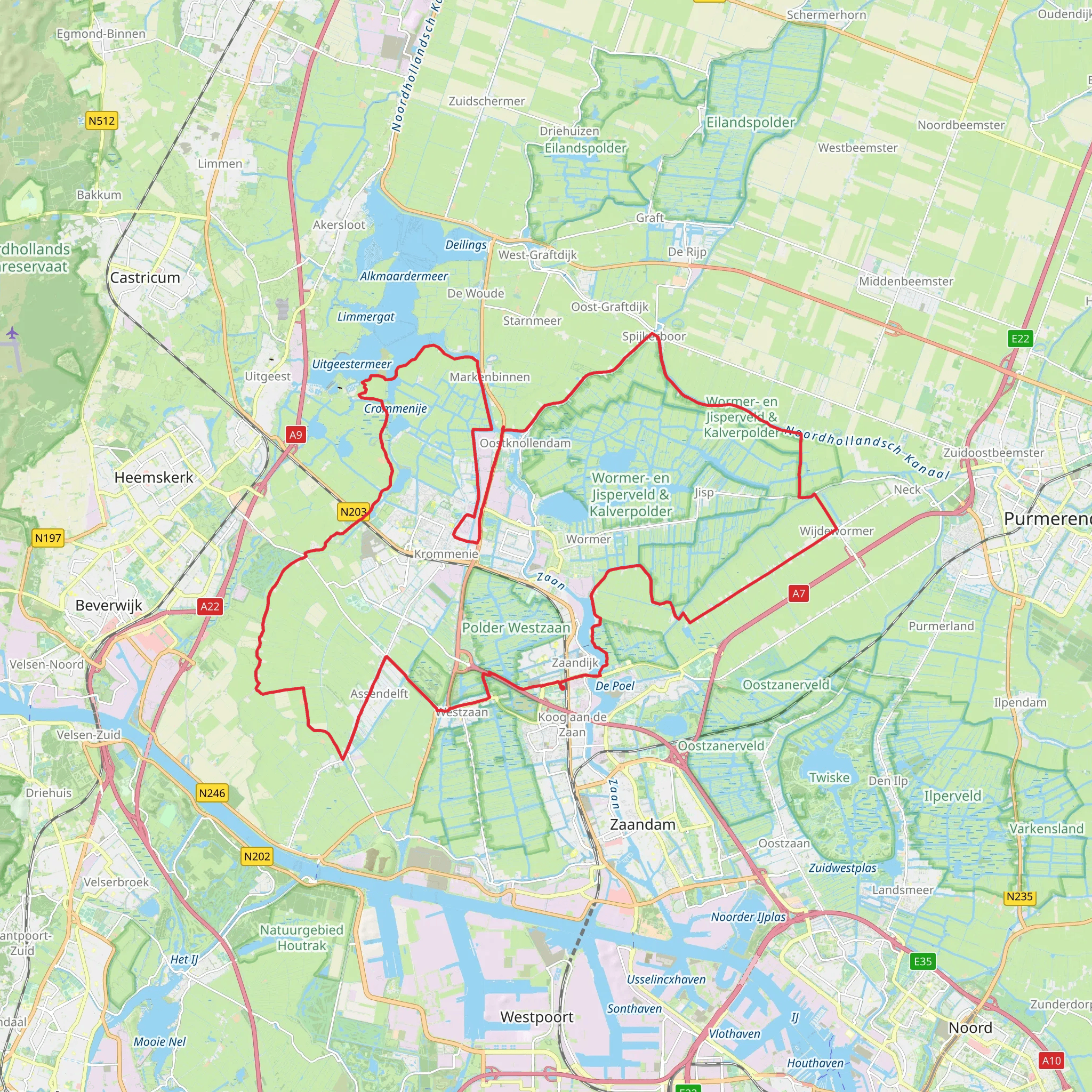 Provincialeweg, Genieweg and Zwaansmeerpad Loop mobile static map