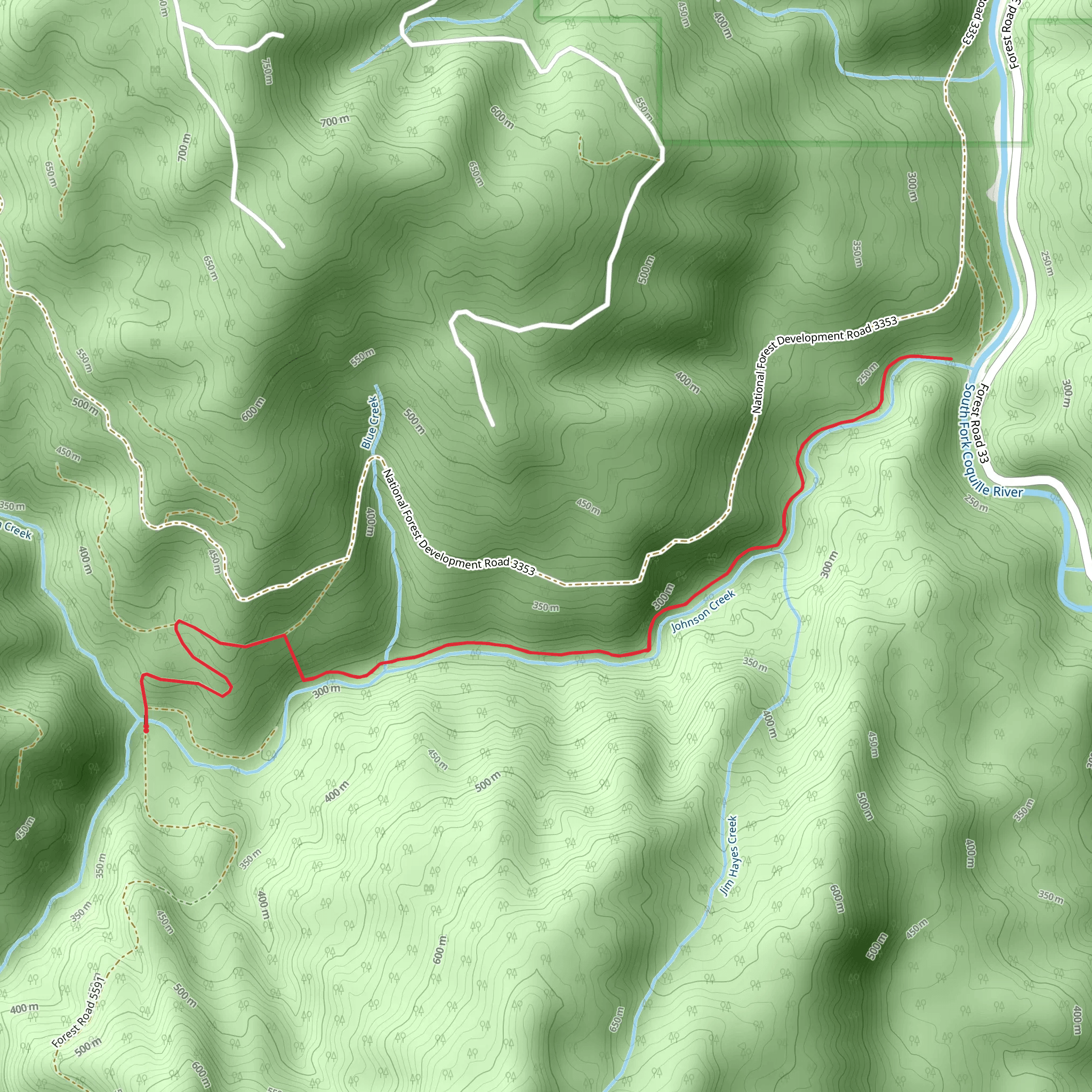 Johnson Creek Trail mobile static map