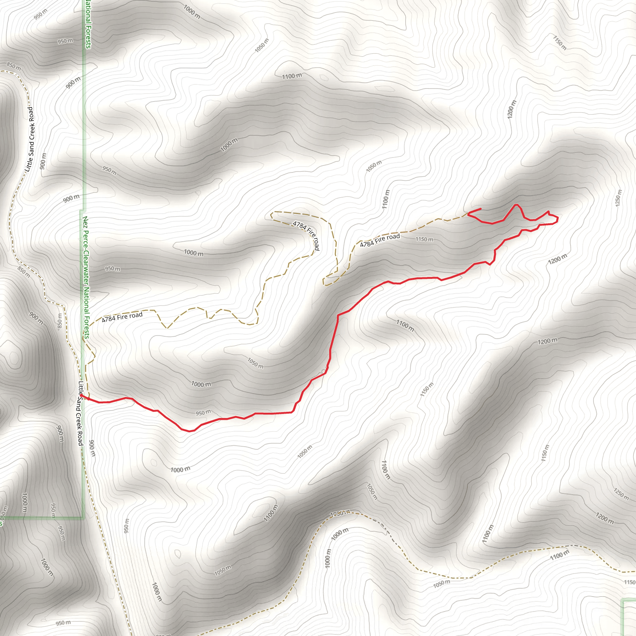 Sand Mountain Trail from Little Sand Creek Road mobile static map