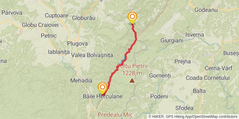Trans Carpathian Hike stage 121 Map