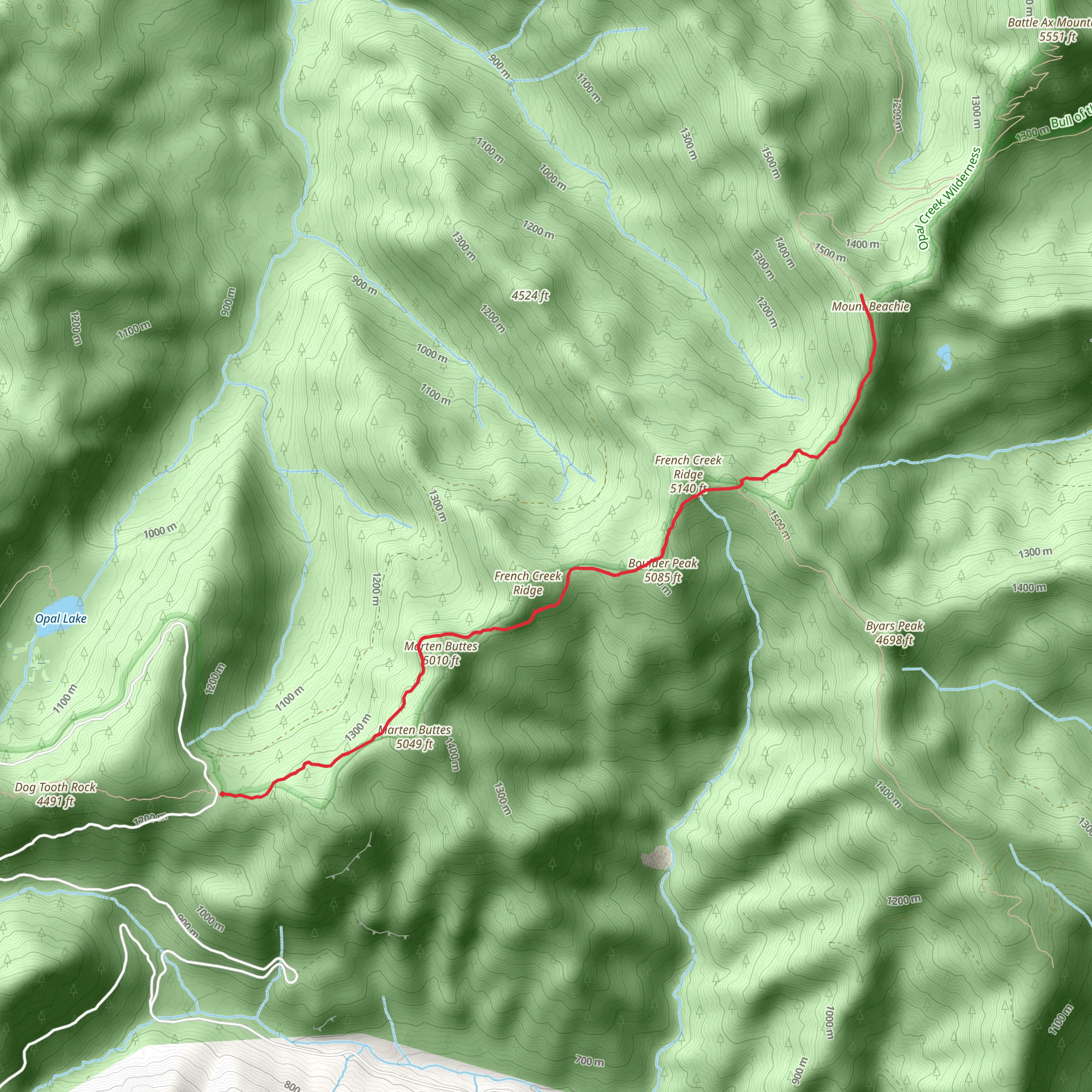 Mount Beachie via Beachie Trail mobile static map