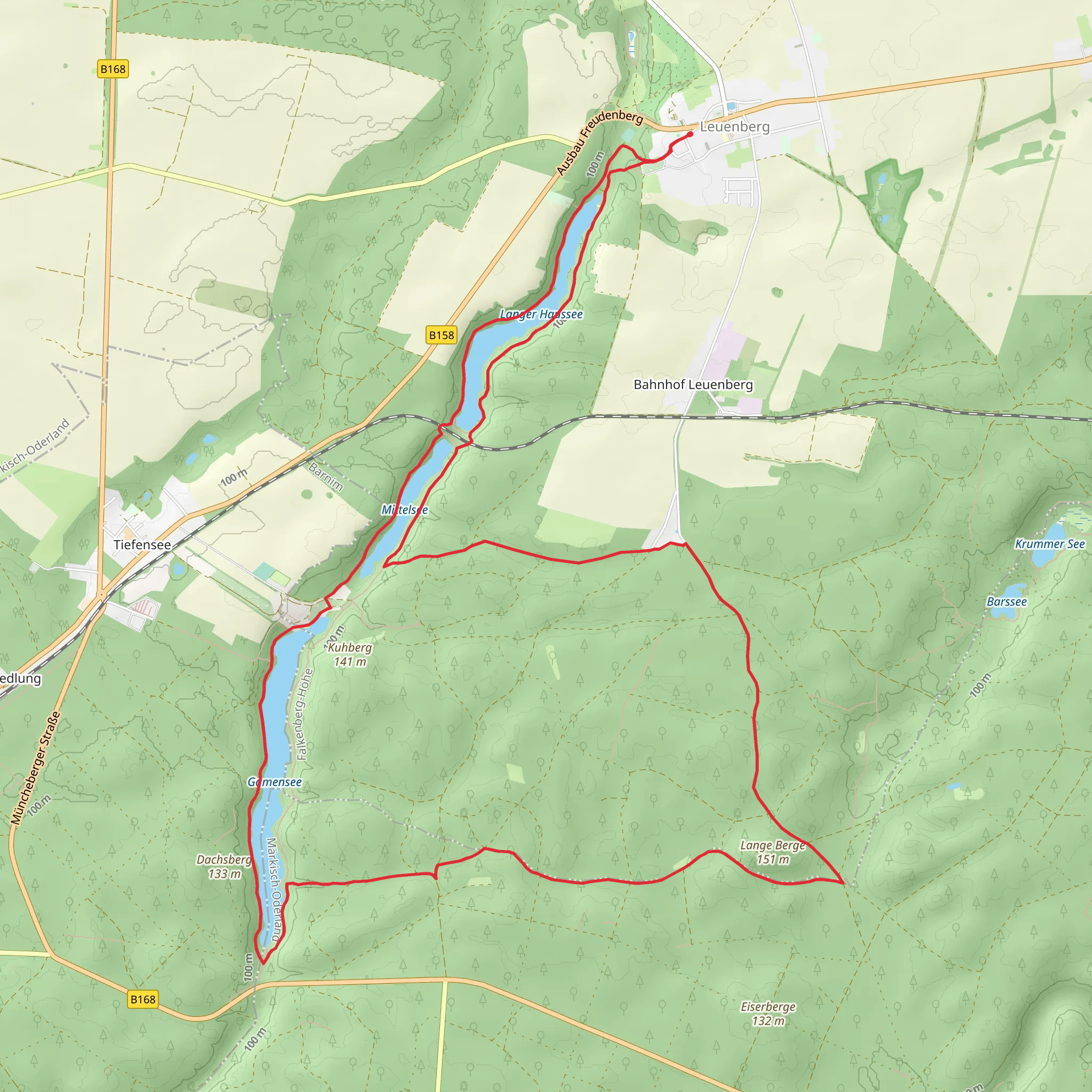 Langer Haussee and Gamensee Loop mobile static map
