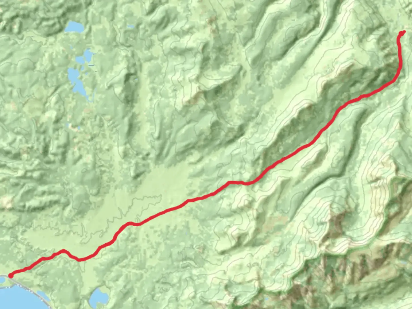 An image depicting the trail Mist Creek Trail via Pelican Valley Trail and its surrounding area.