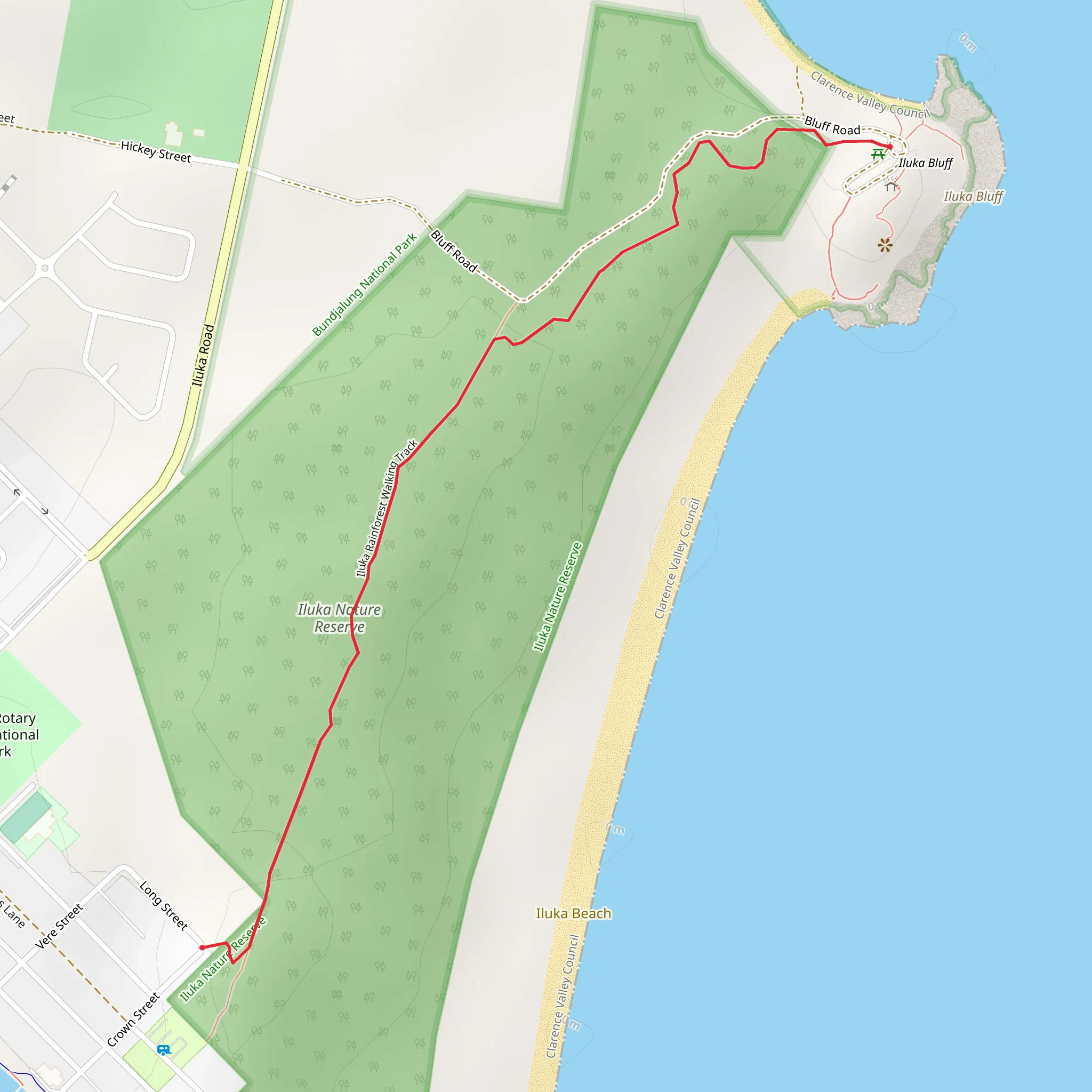 Iluka Rainforest Track mobile static map