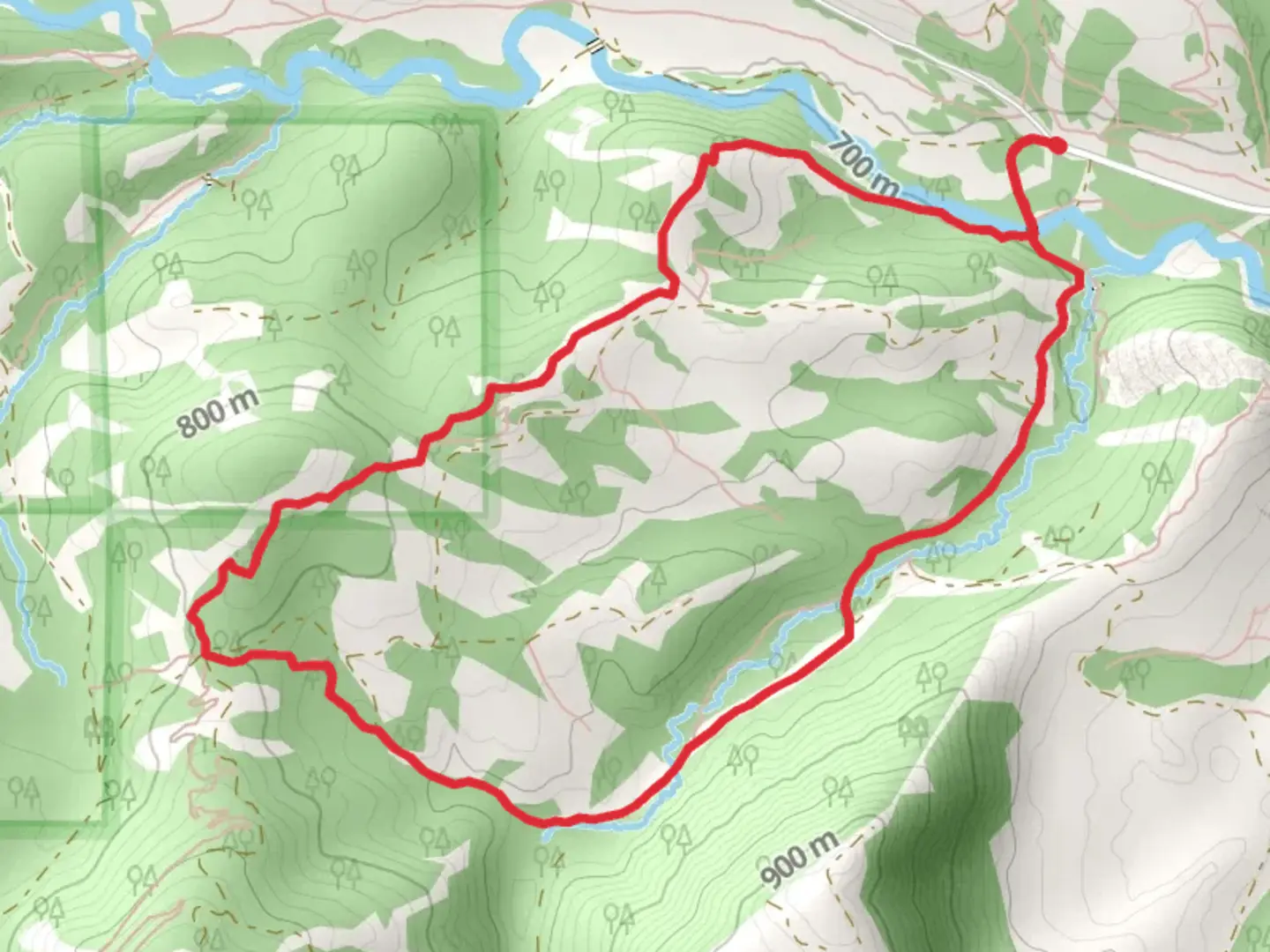 An image depicting the trail BST and Carlson Creek Loop and its surrounding area.