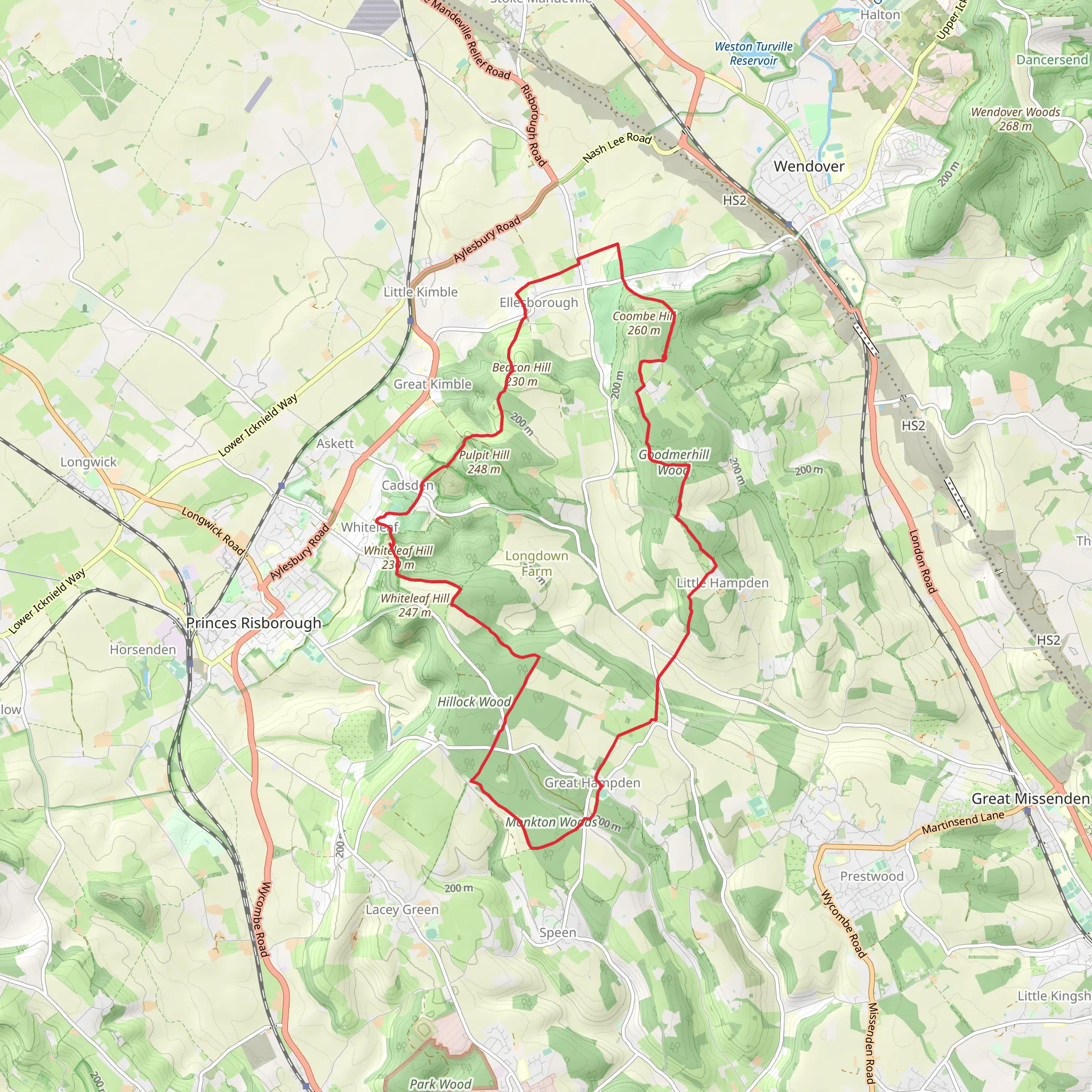 Goodmerhill Wood, Warren Wood, Worley Wood via Cradle Footpath mobile static map