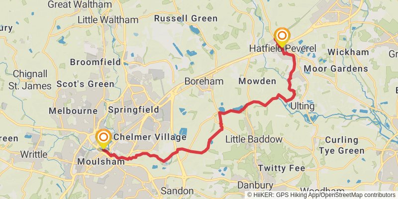 Ipswich to Ilford Walk stage 5 Map