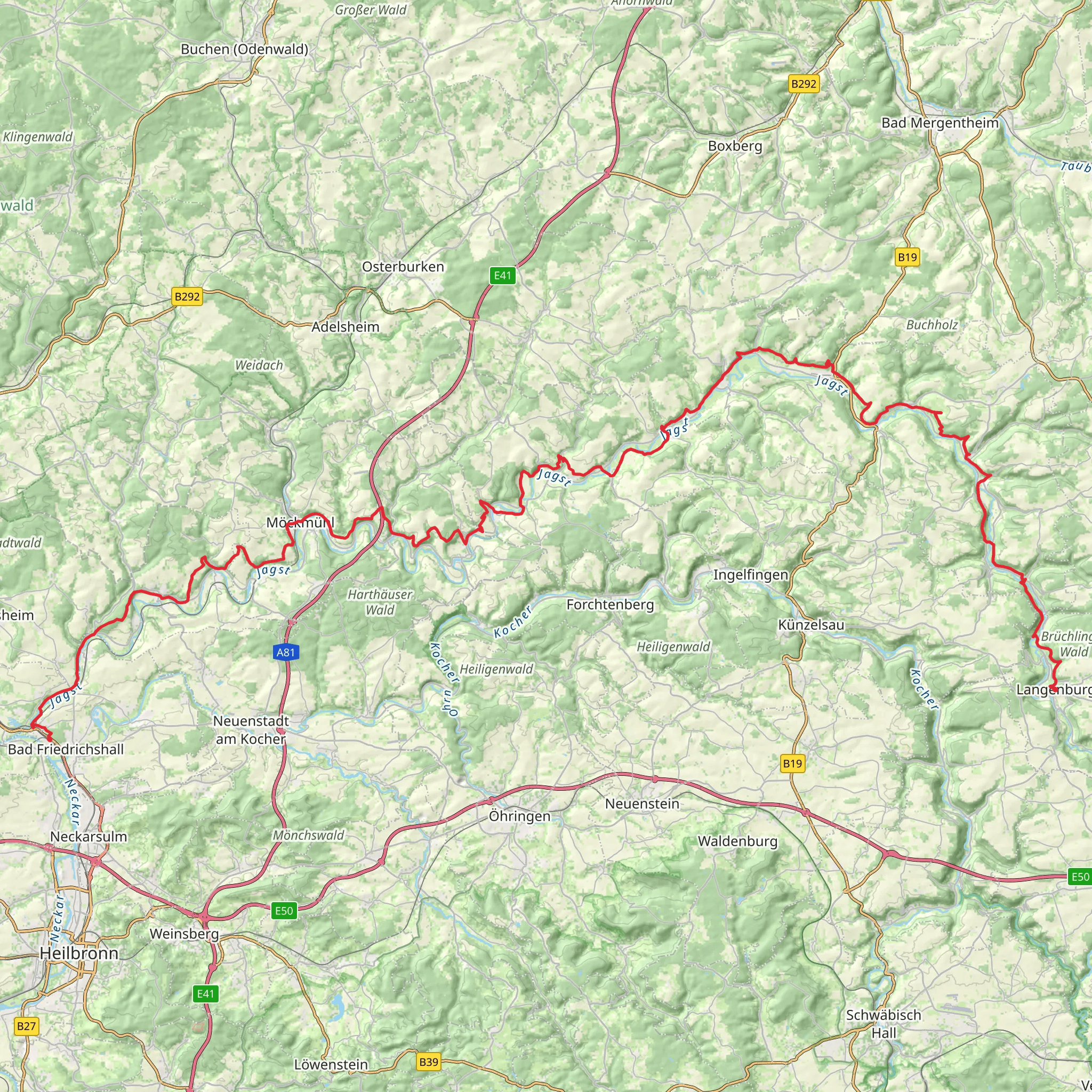 Kulturwanderweg Jagst mobile static map