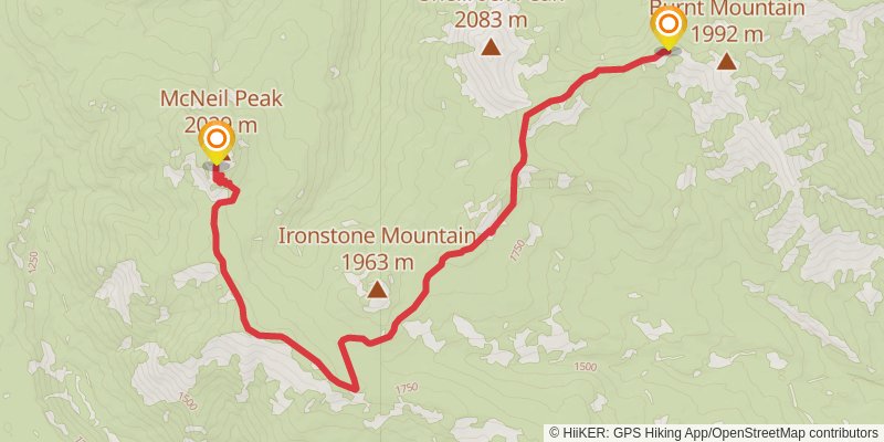 Ironstone Mountain Trail stage 2 Map