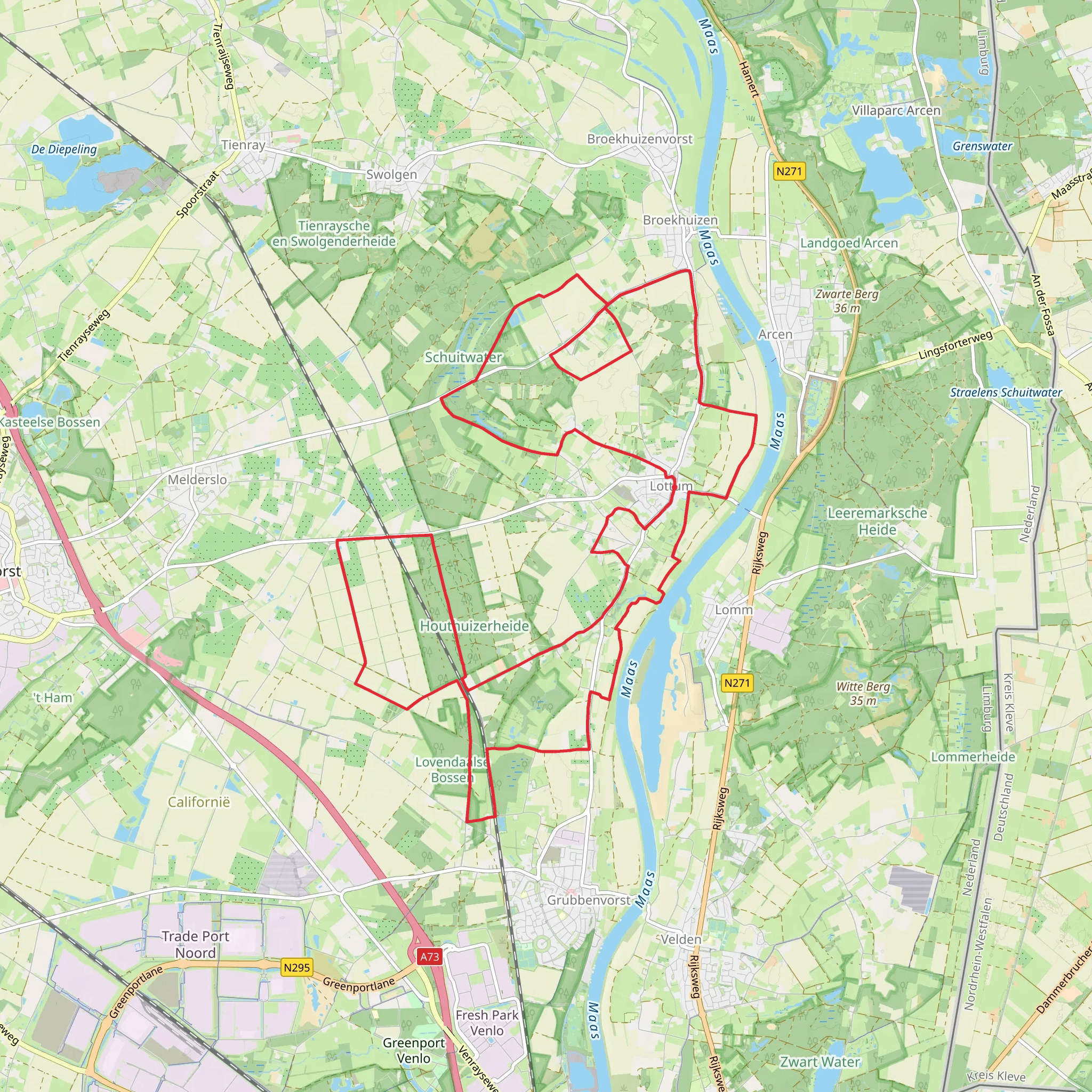 Vonkelsebosweg and Houthuizerheide Loop mobile static map