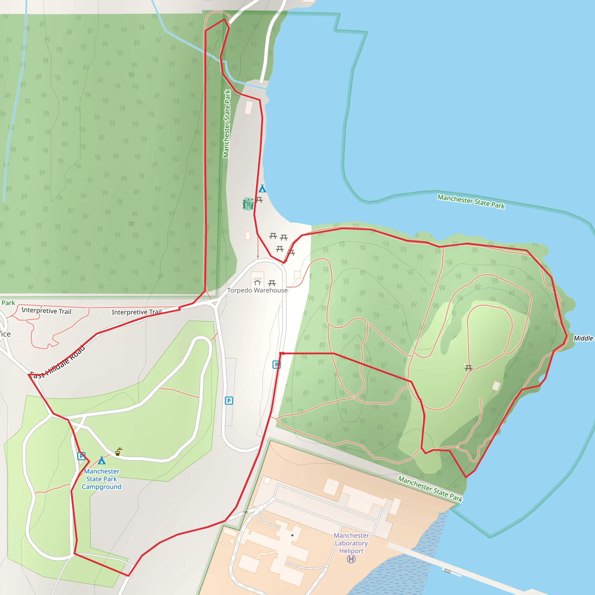 Manchester State Park Campground Loop mobile static map