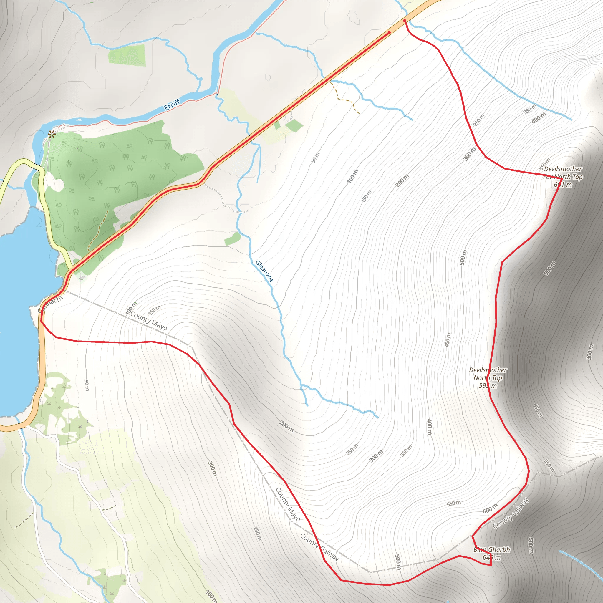 Devilsmother Mountain Ridge Loop mobile static map