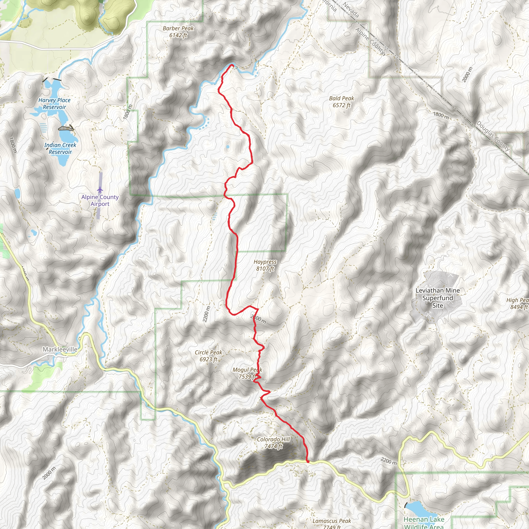 East Fork Carson River via Loose Canyon Road mobile static map