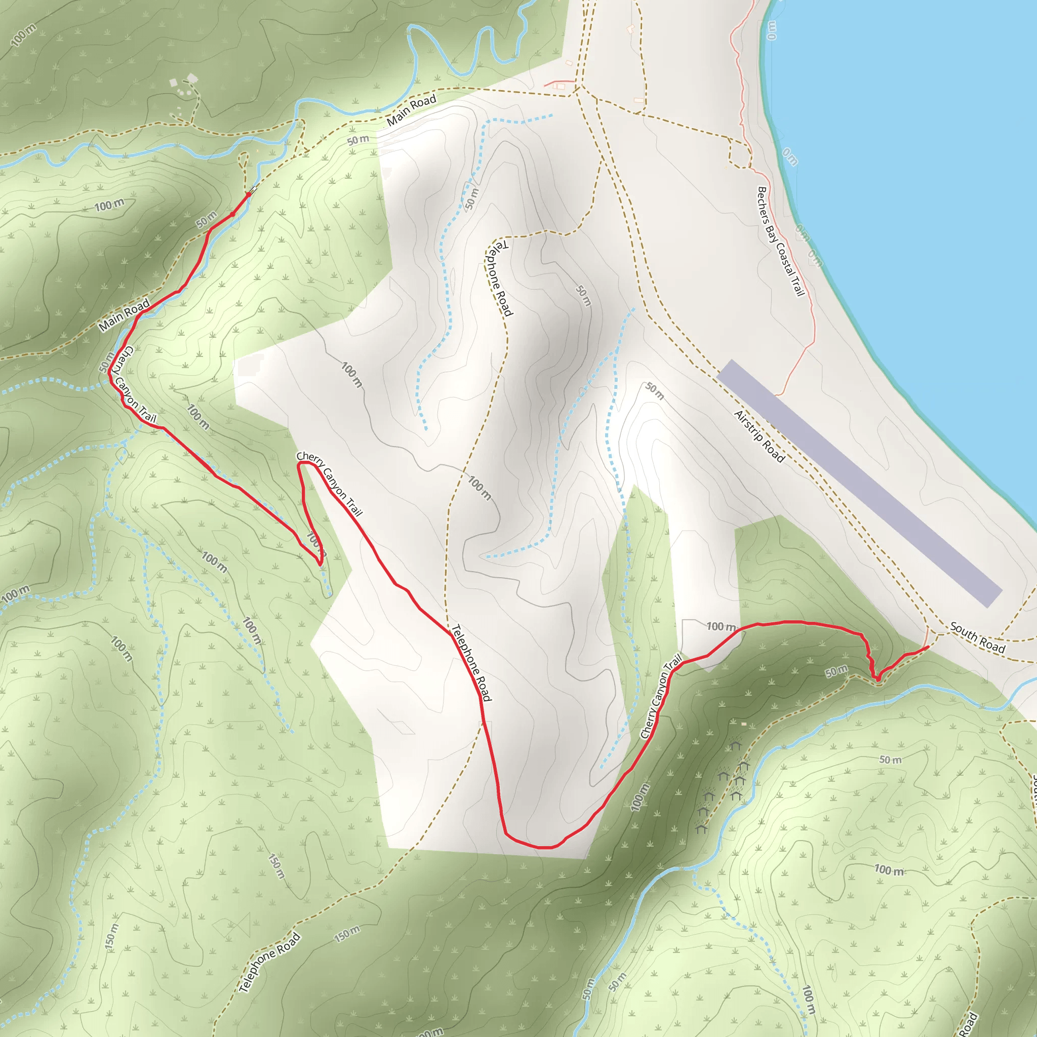 Cherry Canyon Trail mobile static map