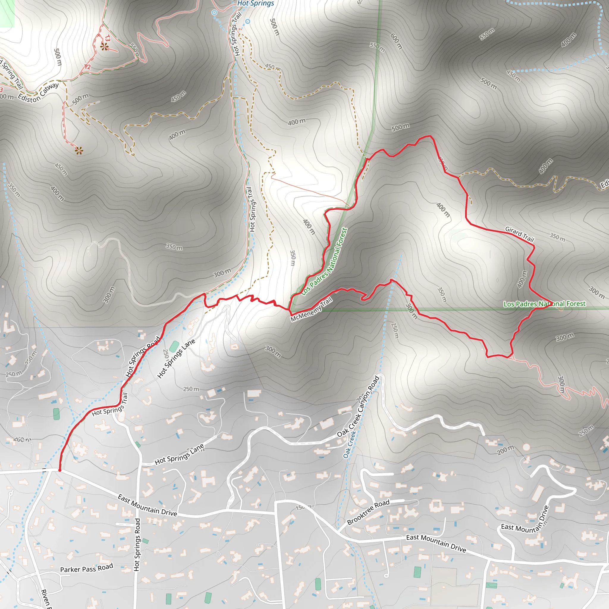 Hot Springs, McMenemy and Girard Loop Trail mobile static map
