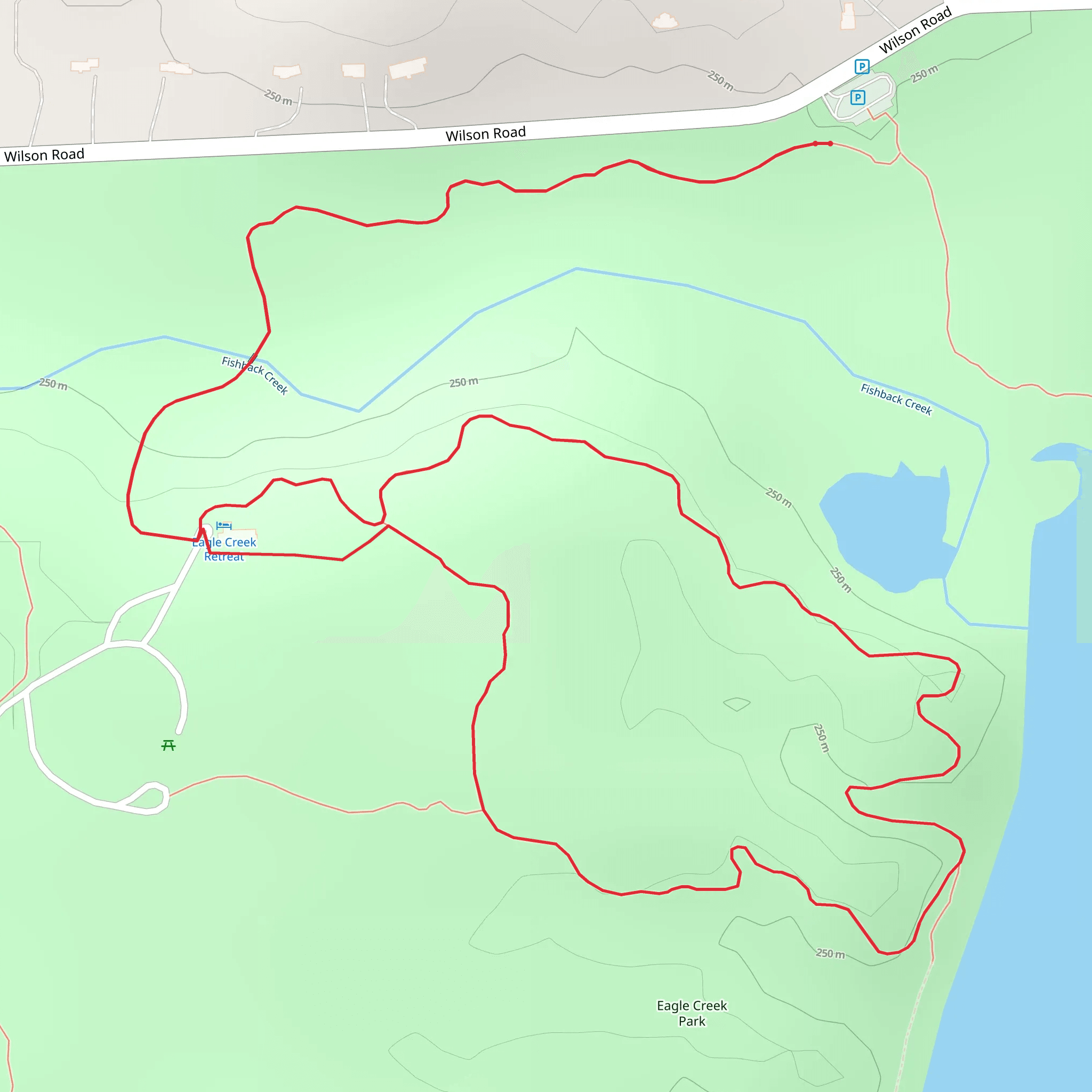 Eagle Creek Retreat via Fishback Creek Loop mobile static map