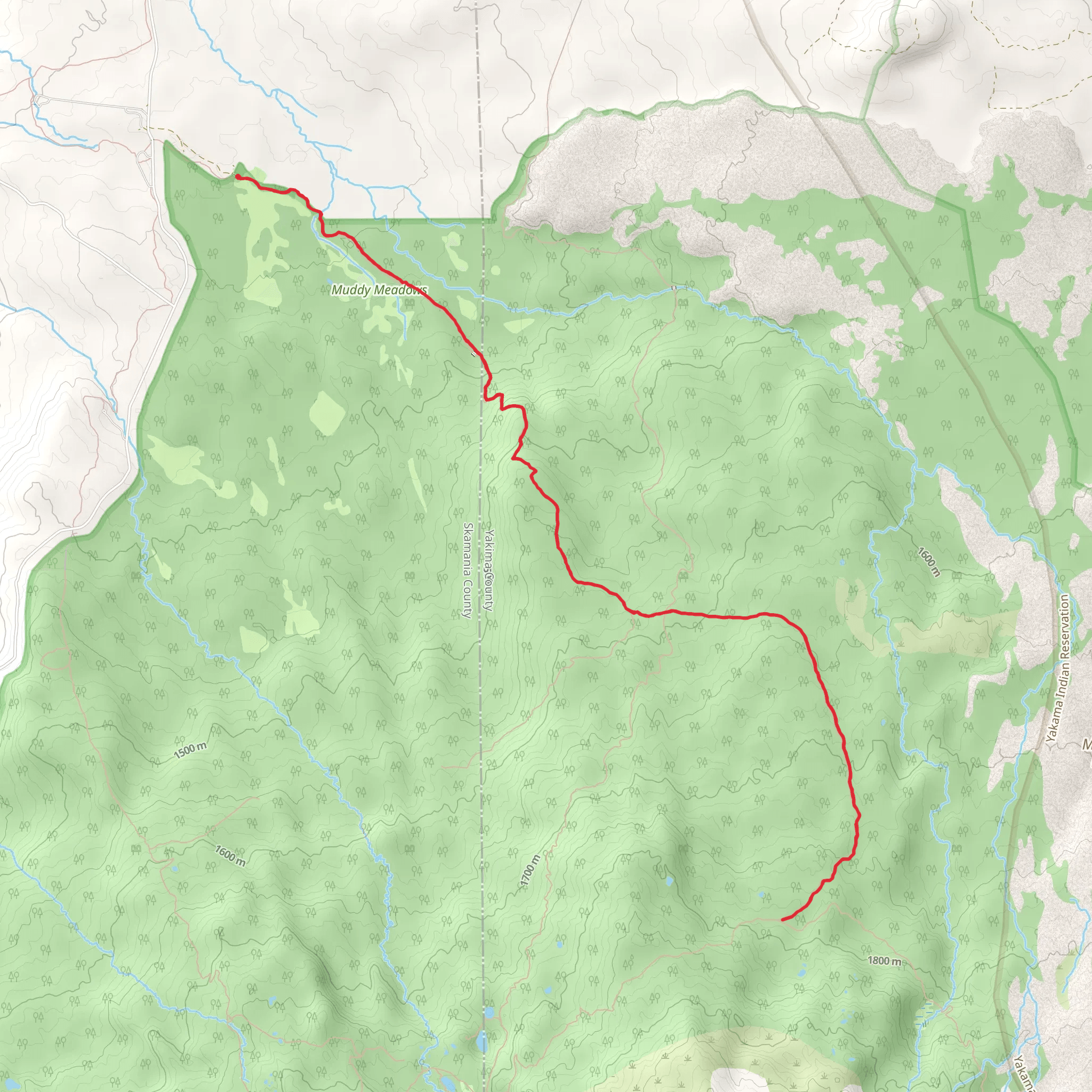 Muddy Meadows Trail mobile static map