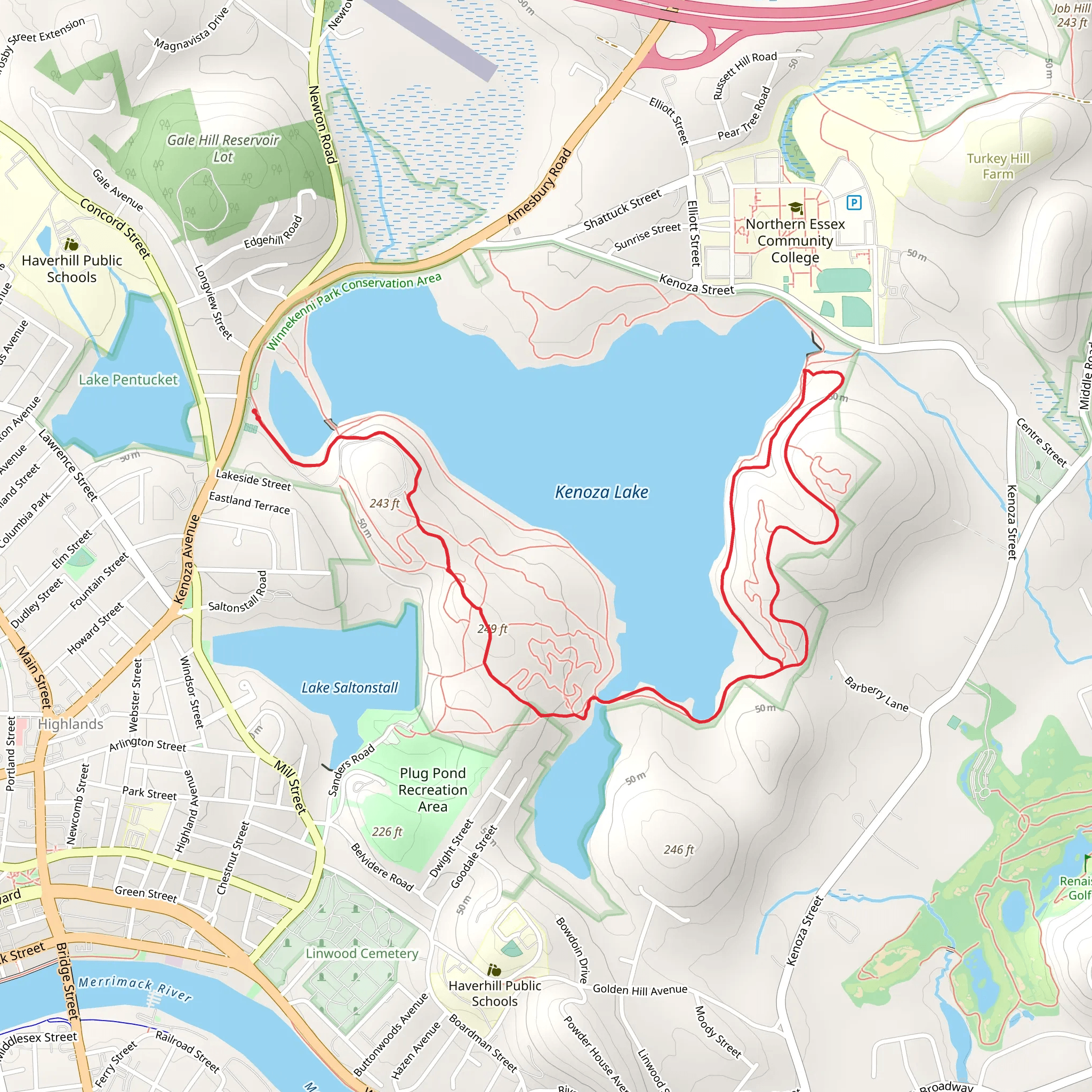 Kenoza Lake Loop Trail mobile static map
