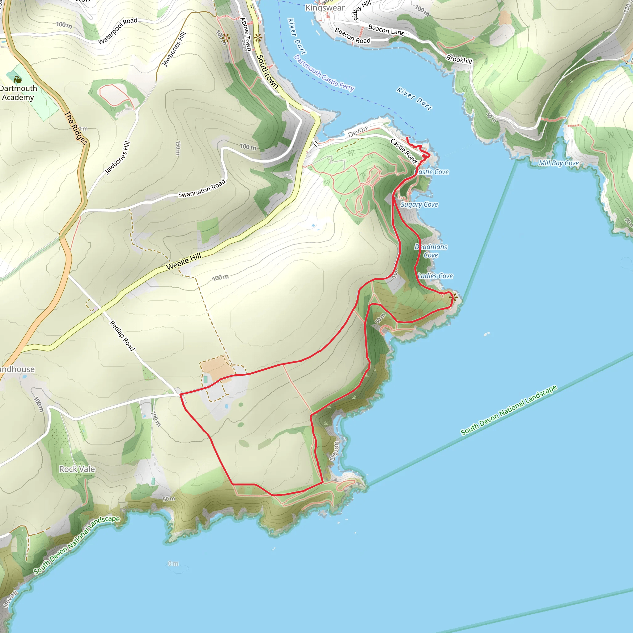 National Trust - Little Dartmouth Loop mobile static map