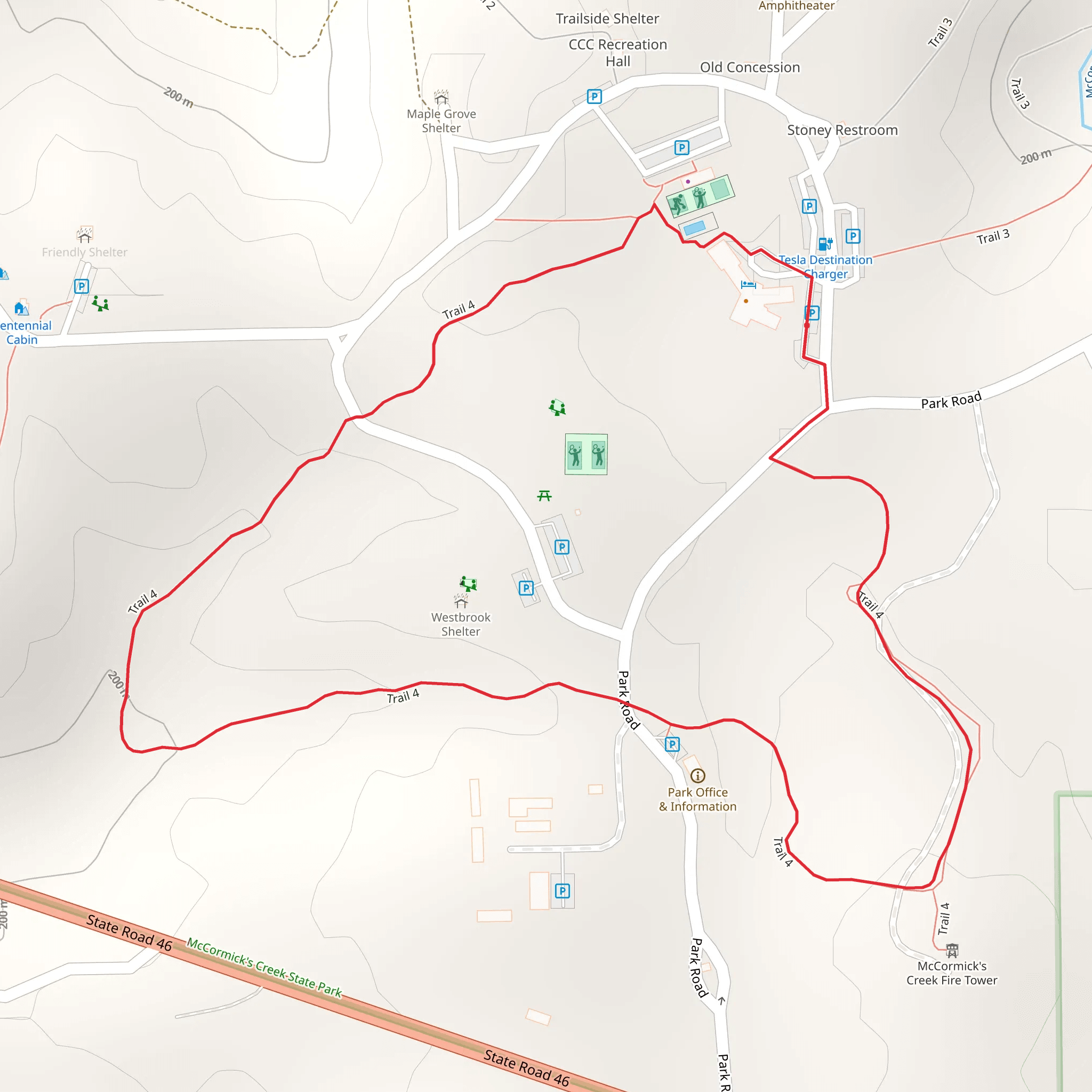 Four Loop Trail mobile static map