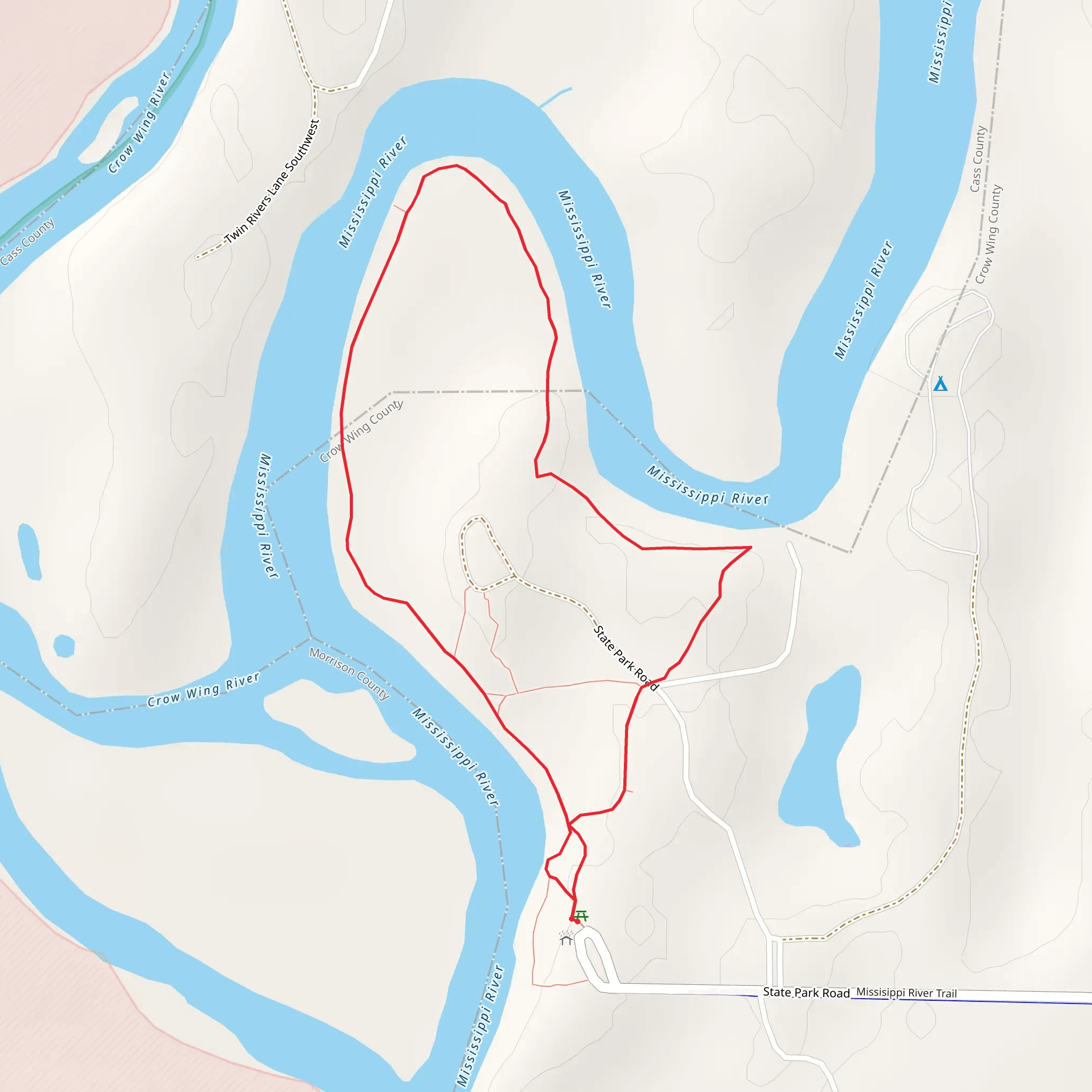 Ampith eater and Red River Loop Trail mobile static map