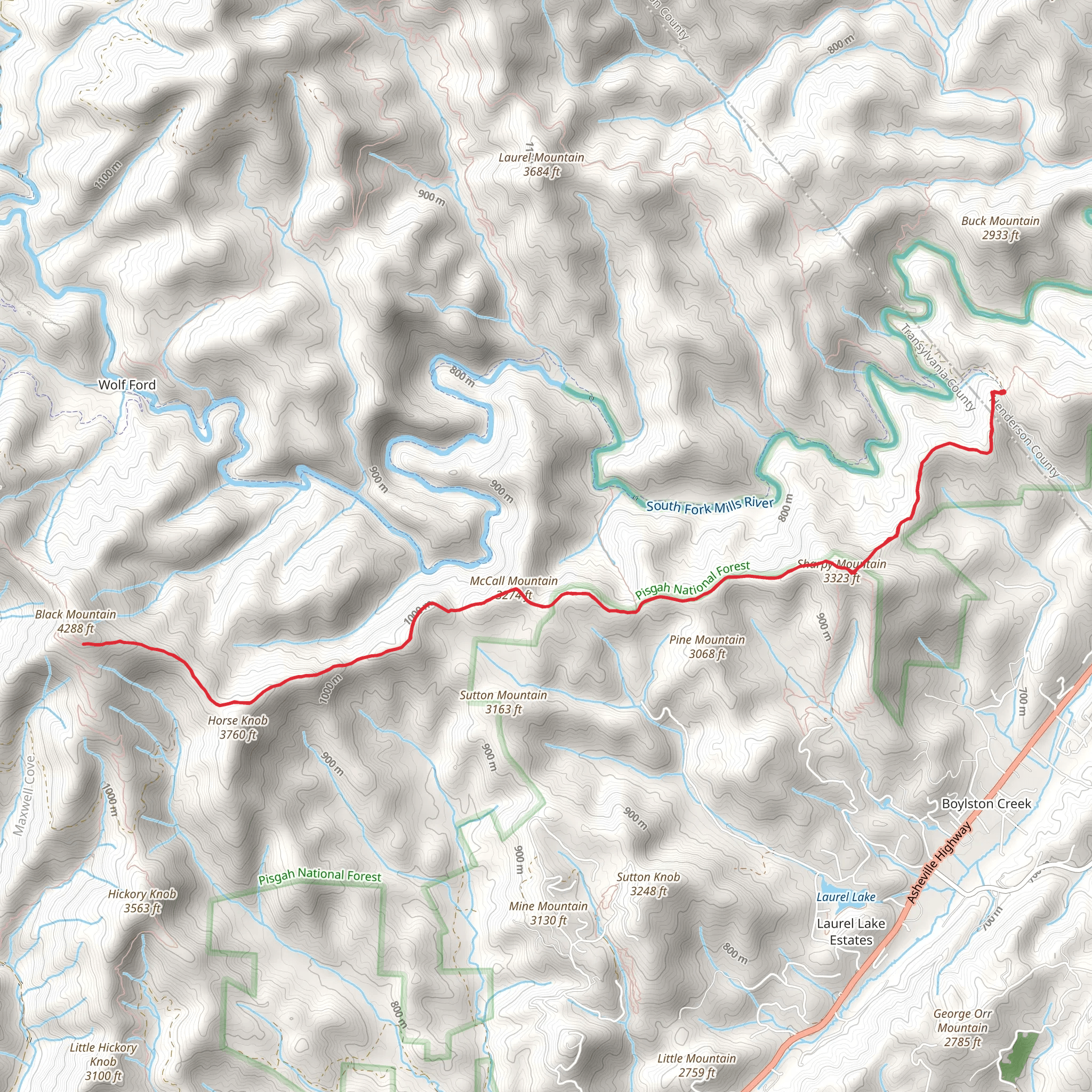 Turkeypen Gap Trail mobile static map