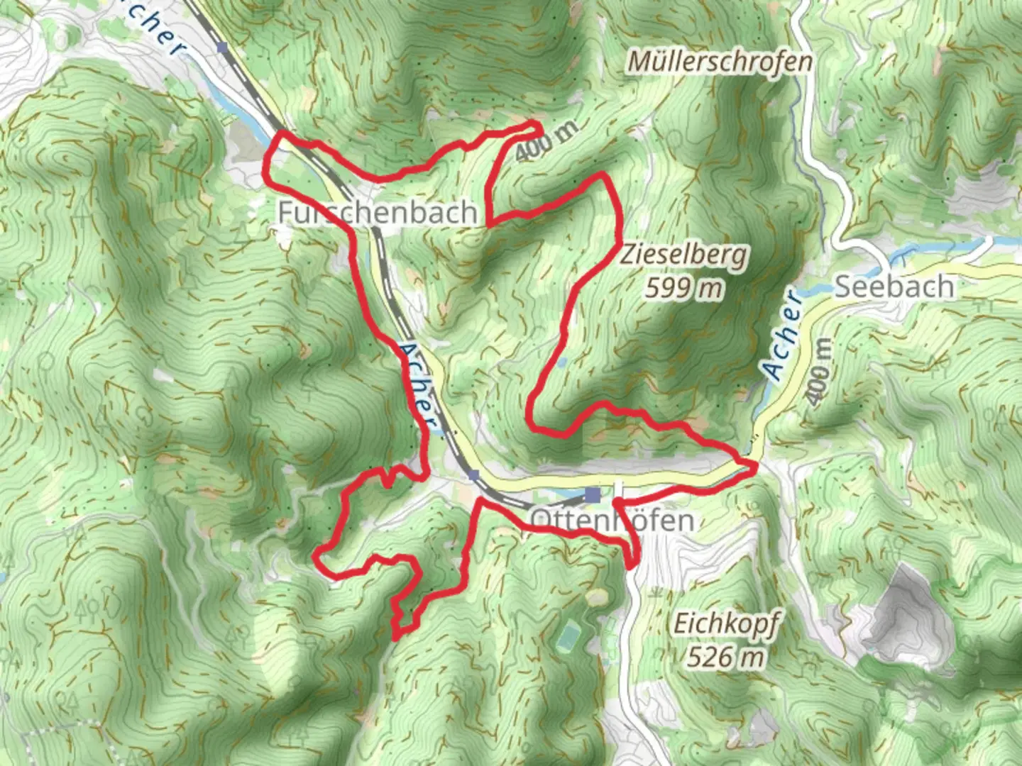 An image depicting the trail Zieselberg, Heideneck and Schulze Bure Muhle Loop and its surrounding area.