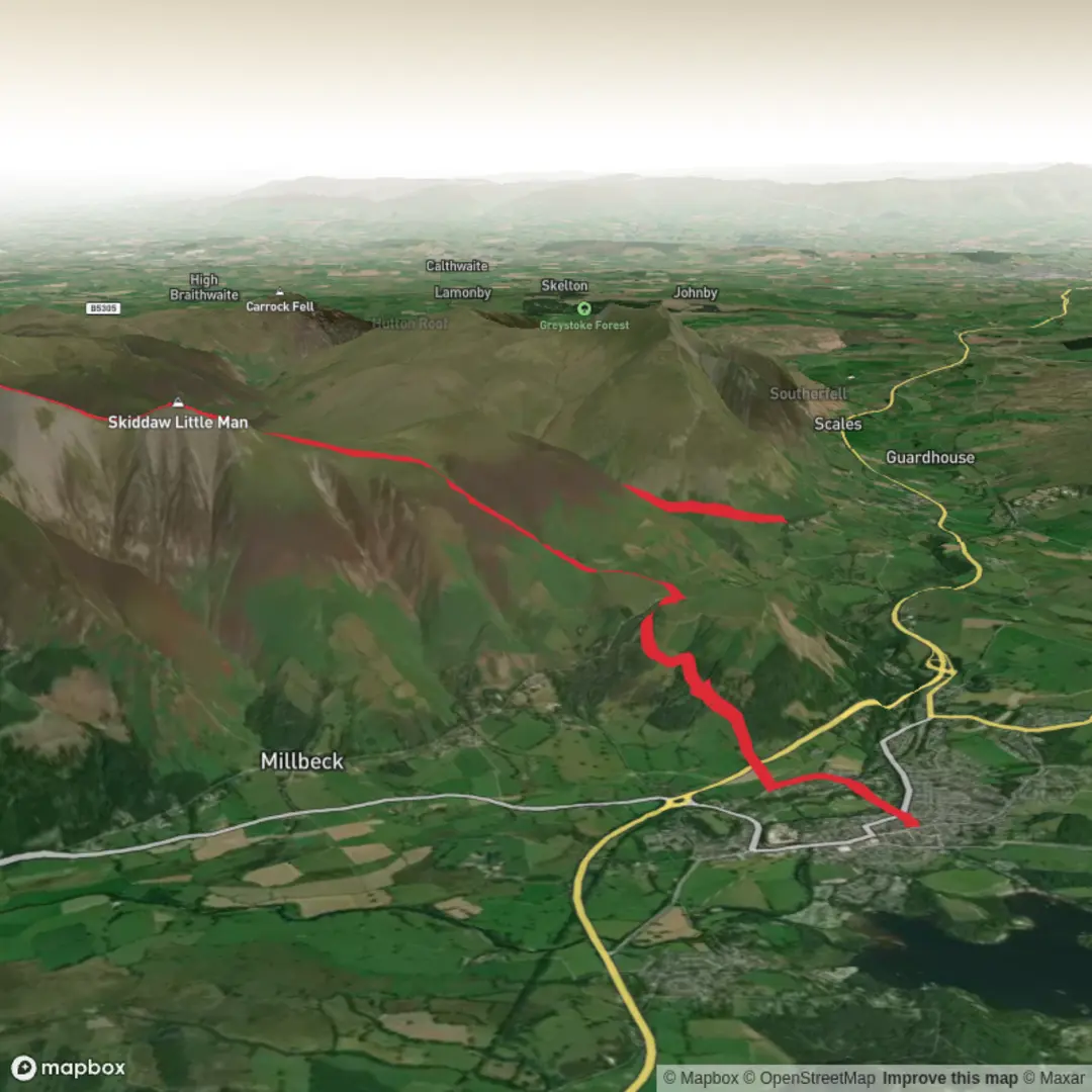 An image depicting the trail Skiddaw and Sale How from Keswick and its surrounding area.