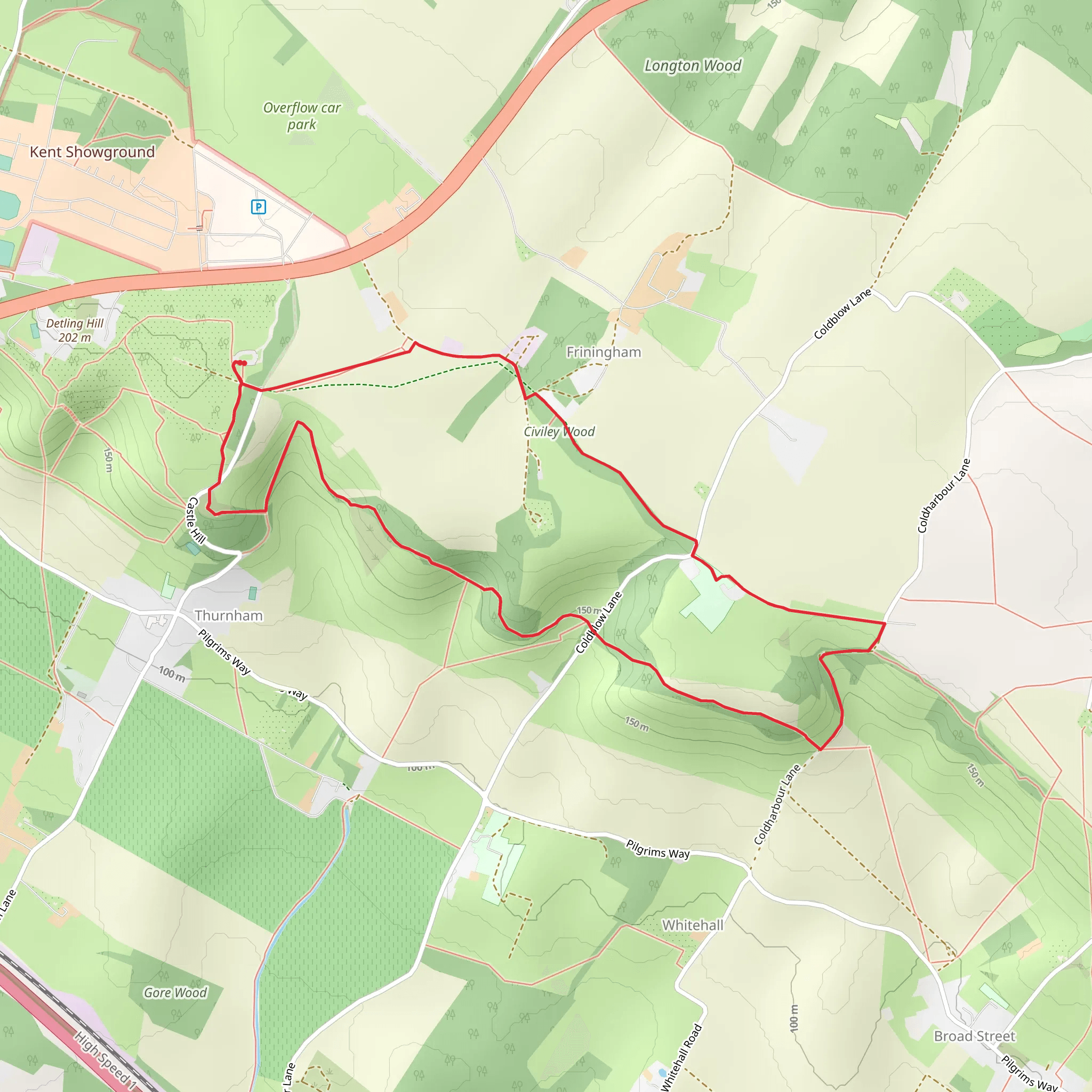 Civiley Wood, Cat's Mount and Thurnham Castle mobile static map
