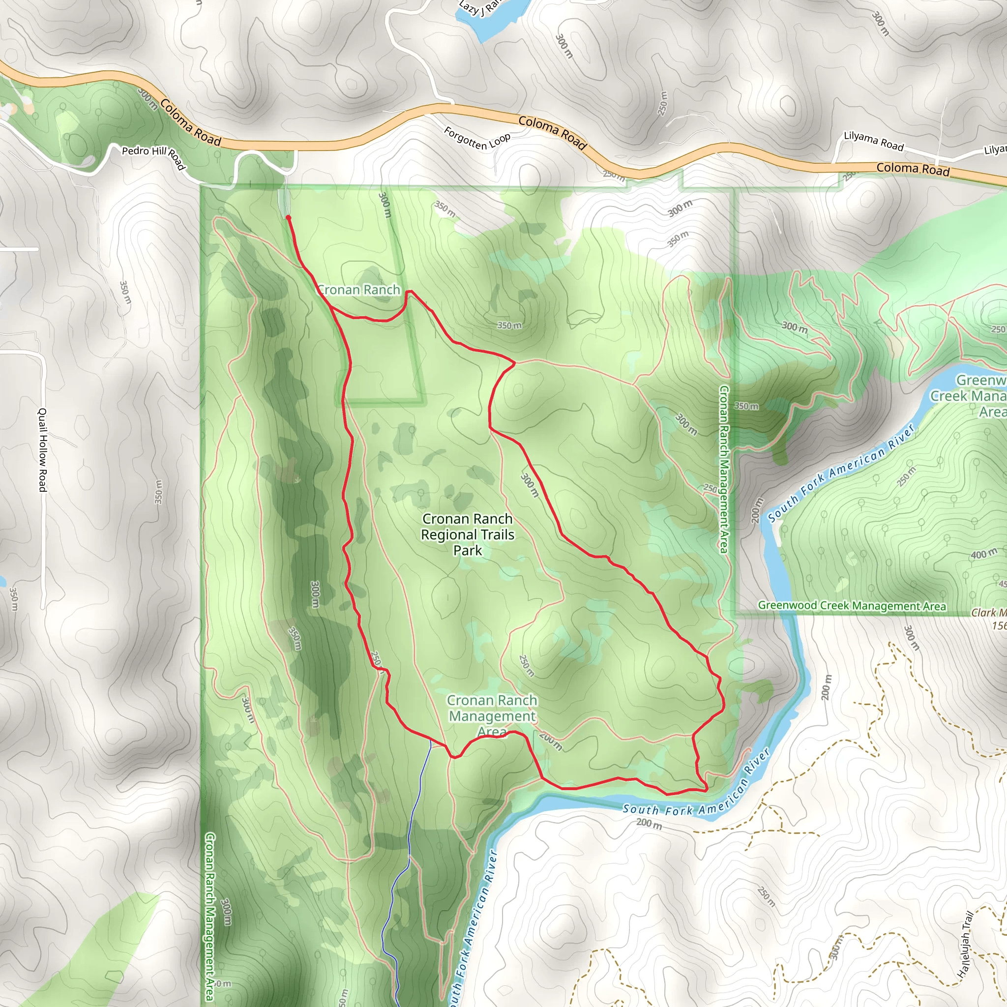 Cronan Ranch Regional Park Loop Trail mobile static map