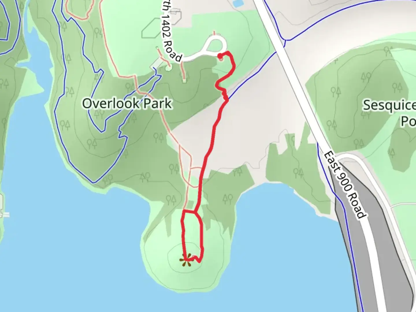 An image depicting the trail Sanders Mound and its surrounding area.