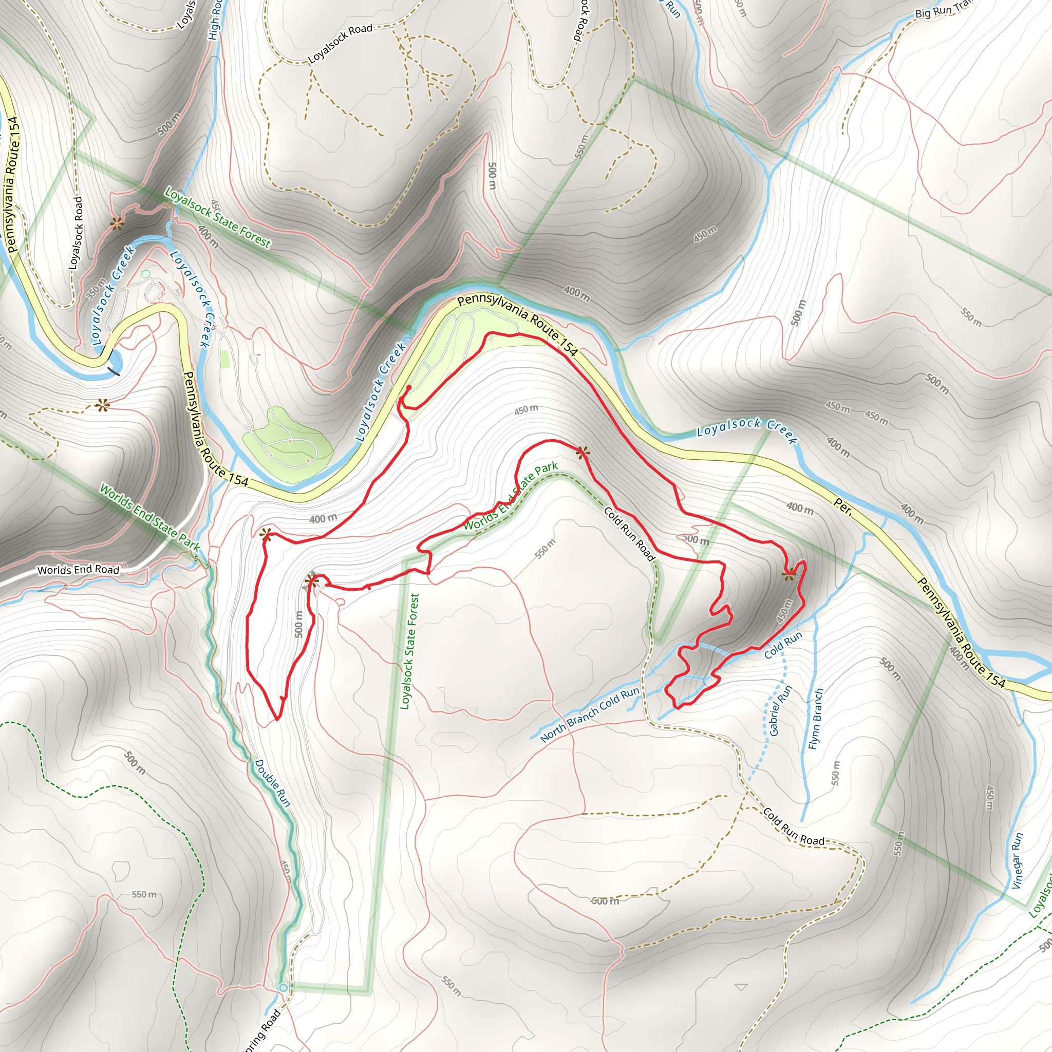 Loyalsock Creek Loop mobile static map