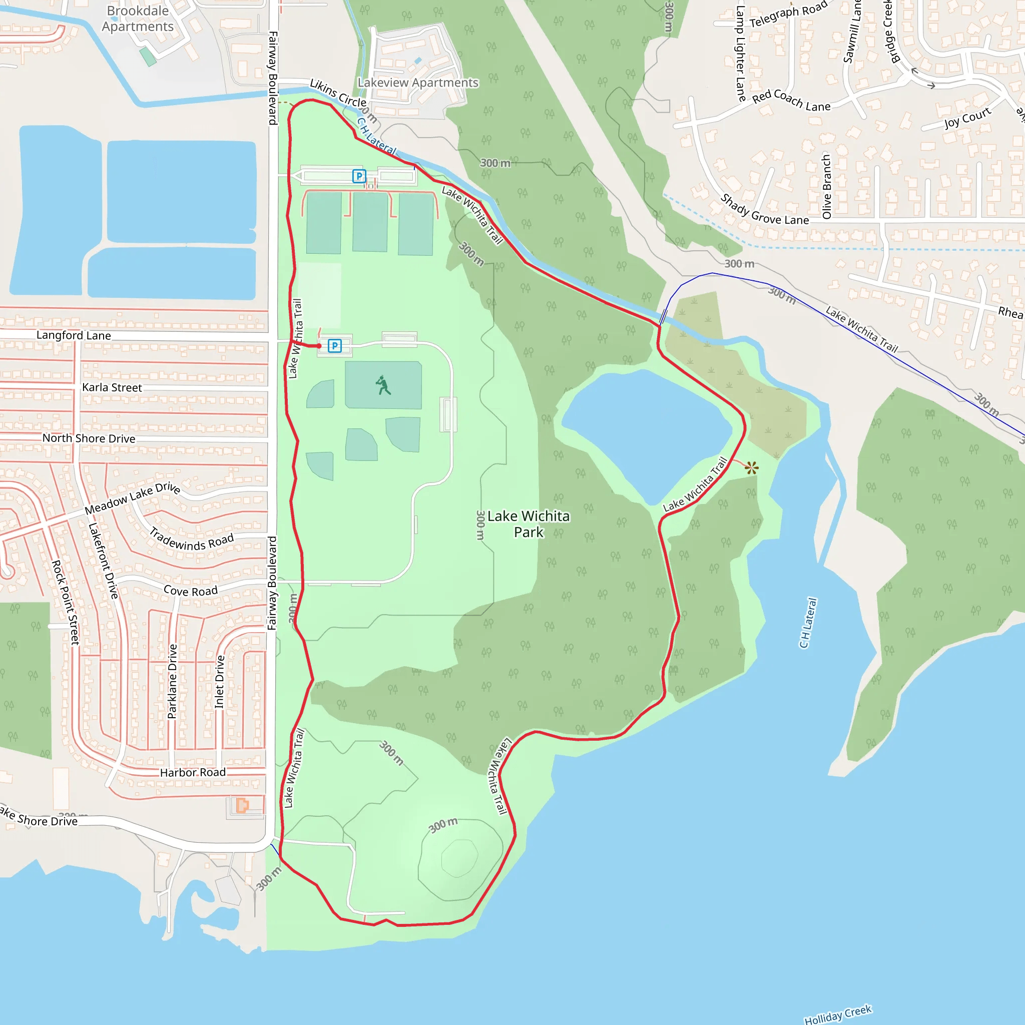 Lake Wichita Park Loop mobile static map