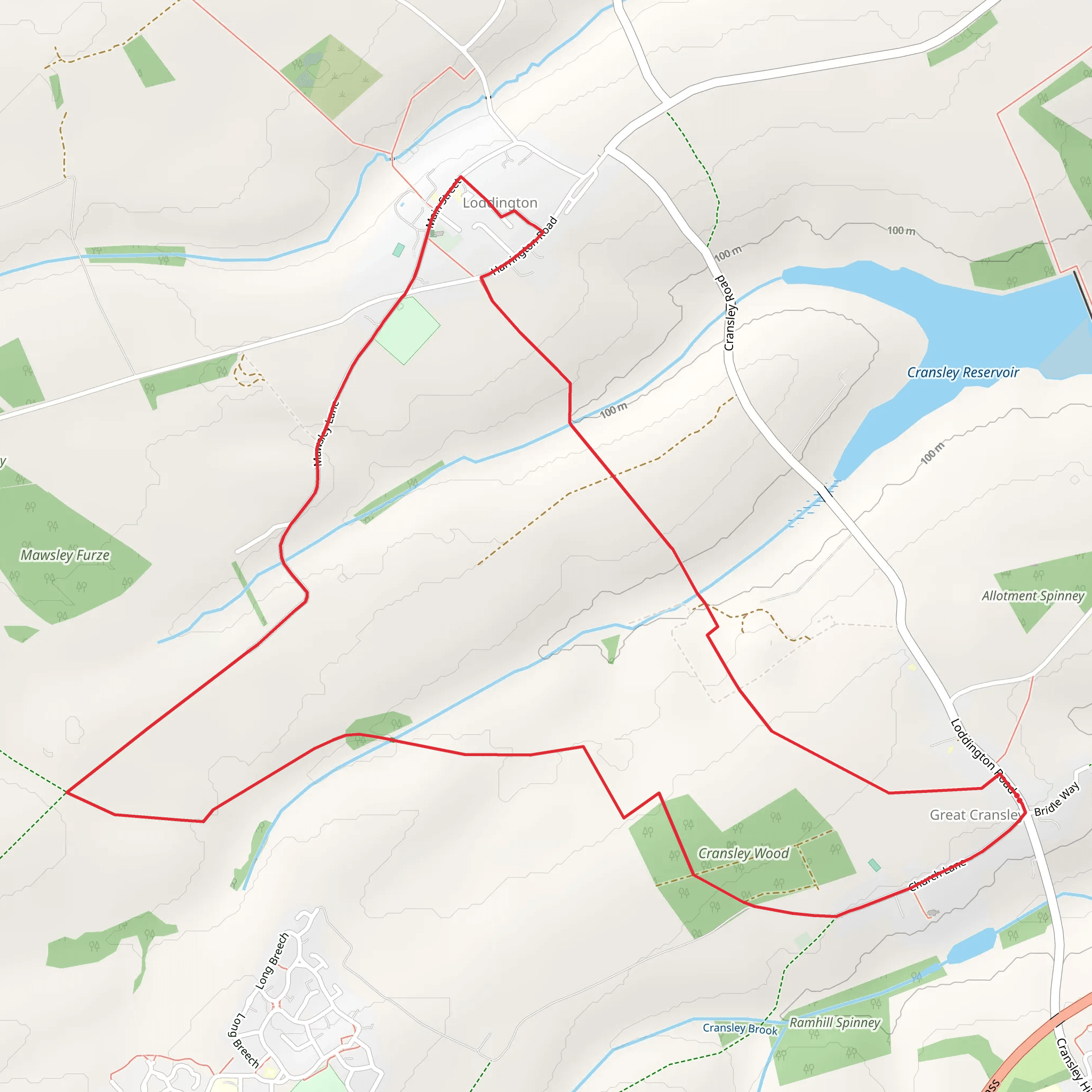Cransley Wood Loop mobile static map