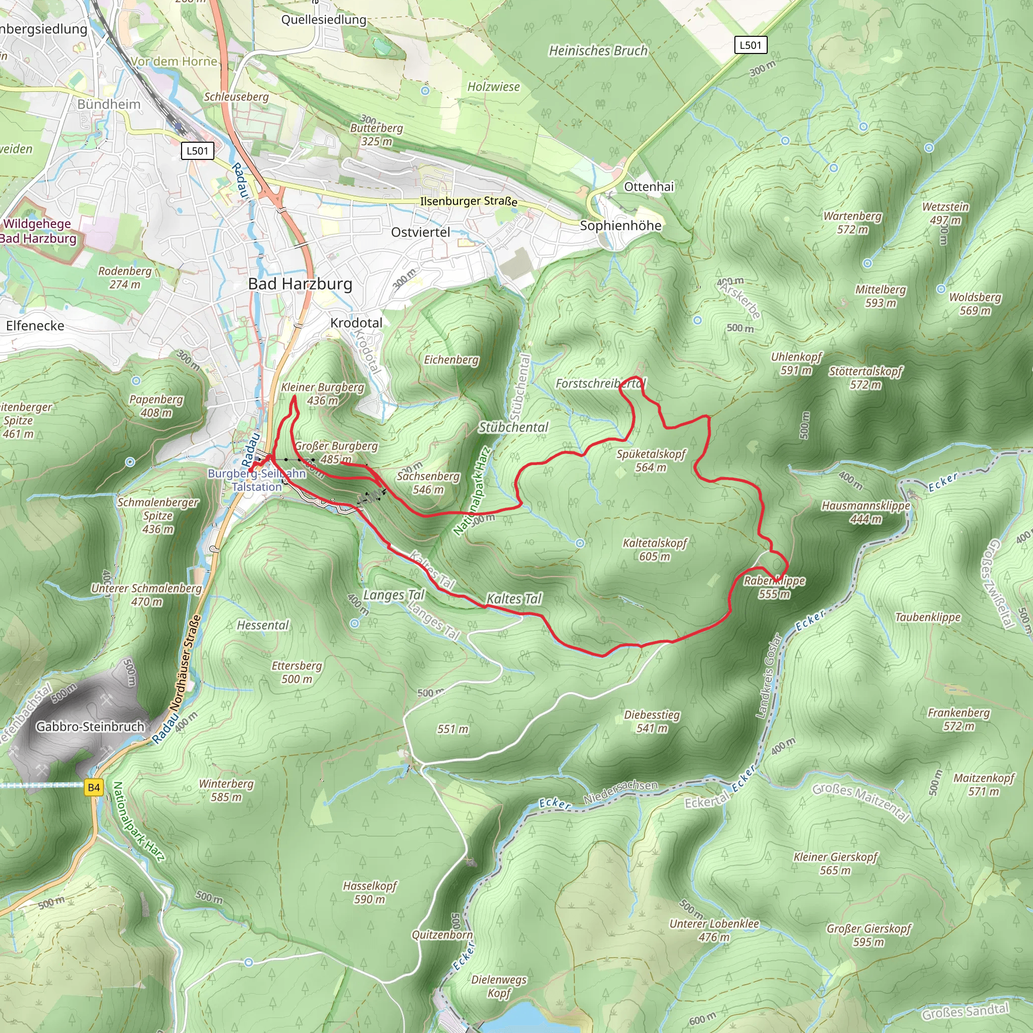 Harzburg, Luchsgehege and Baumwipfelpfad Harz Loop - Luchstour mobile static map
